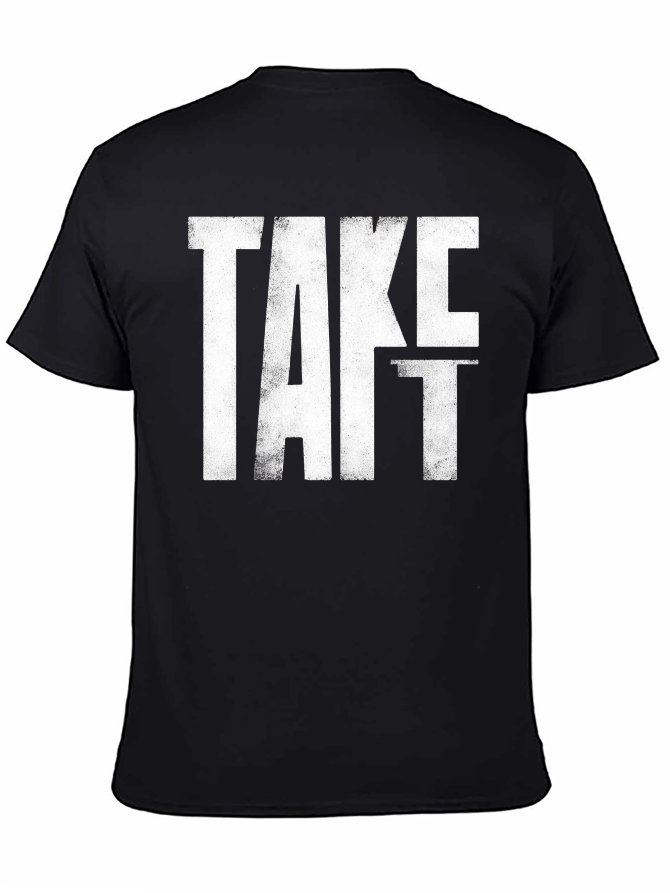 Black Take It Distressed Graphic Tee - Black Cotton T-Shirt view 4