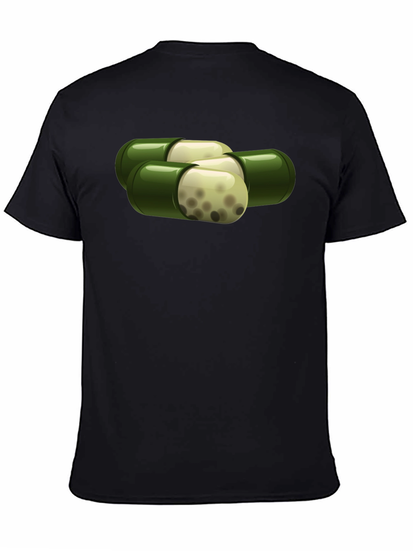 Black Capsule Graphic T-Shirt - Unique Pill Design view 4