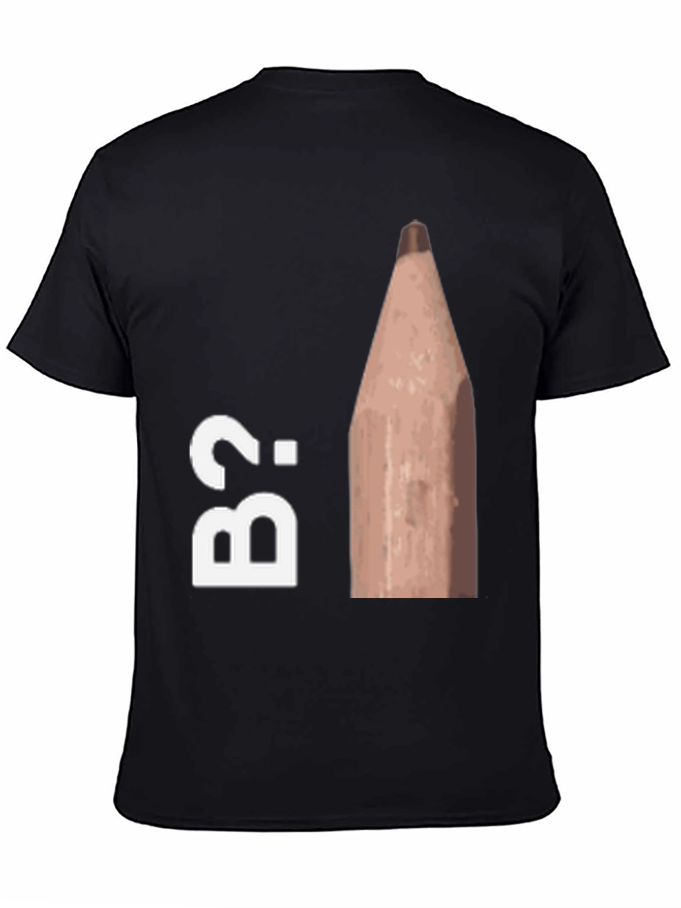 Black B2 Pencil Humor Graphic Tee view 4