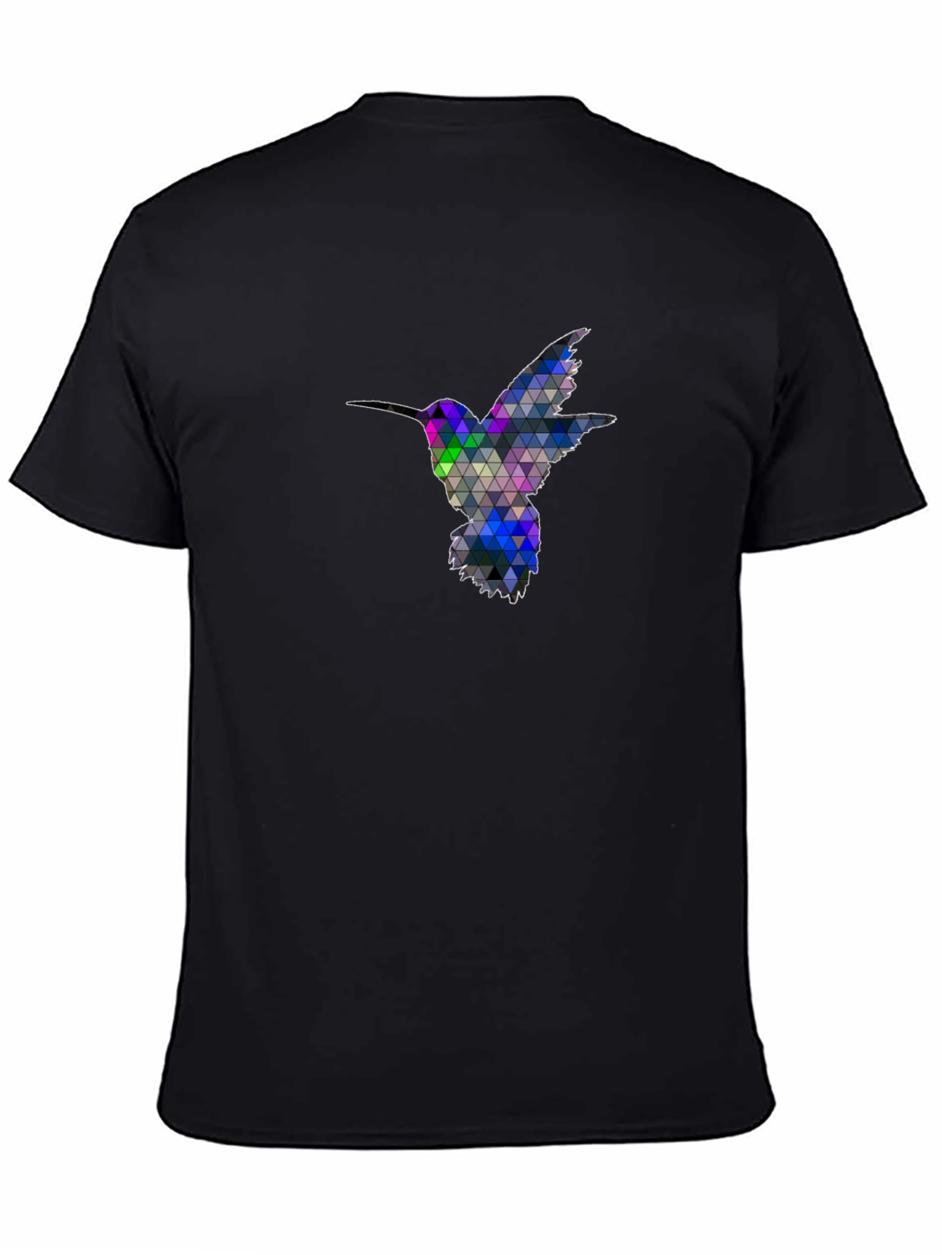 Black Geometric Hummingbird Graphic Tee - Black view 4