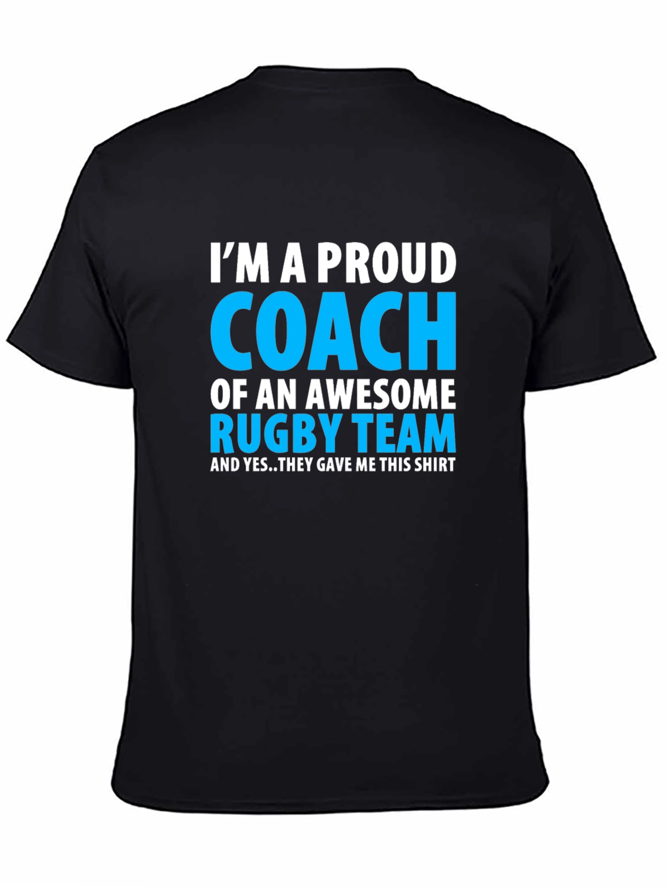 Black Proud Rugby Coach Graphic Tee - Gift Idea view 4