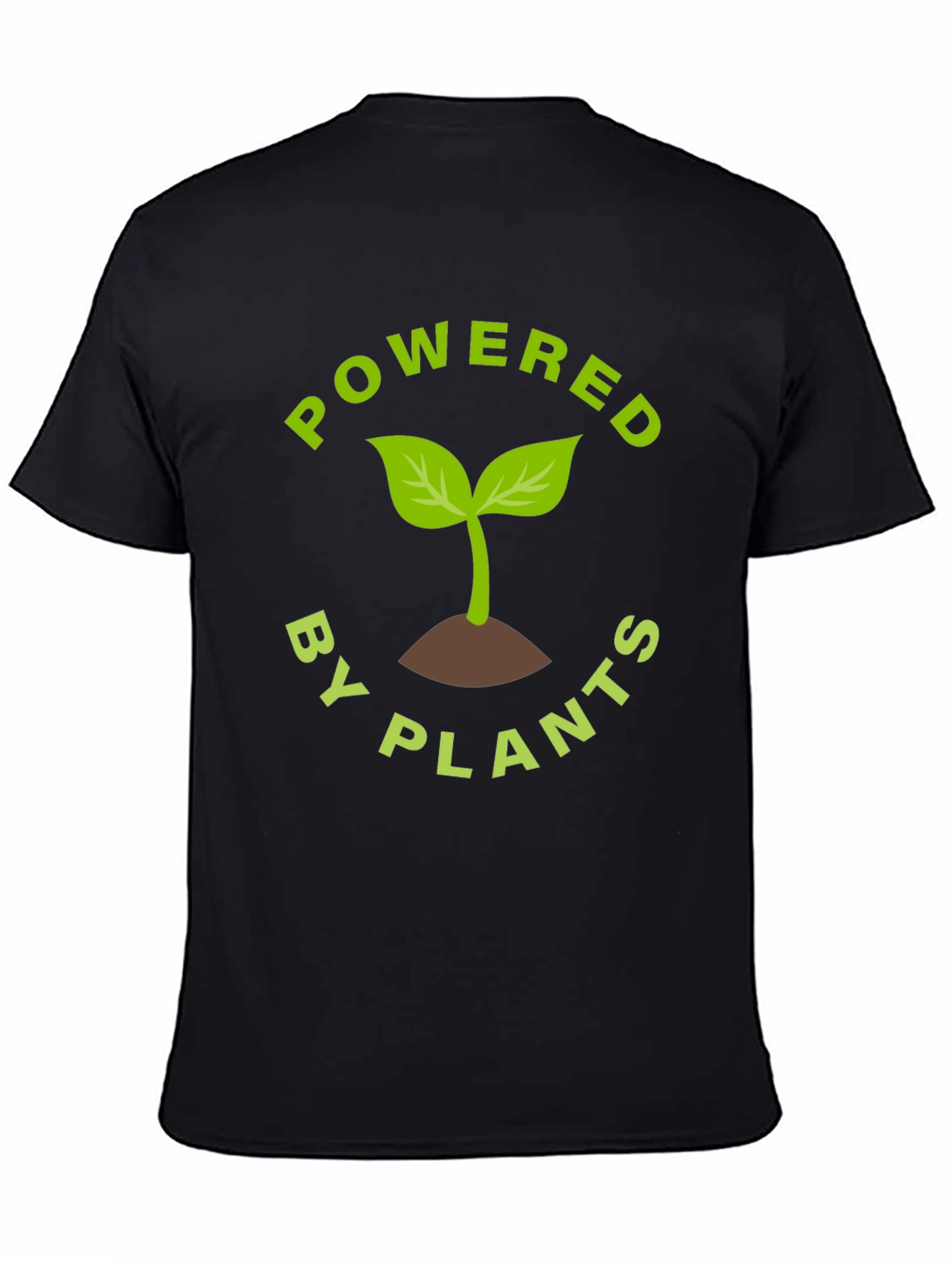 Black Powered By Plants T-Shirt - Vegan Friendly view 4