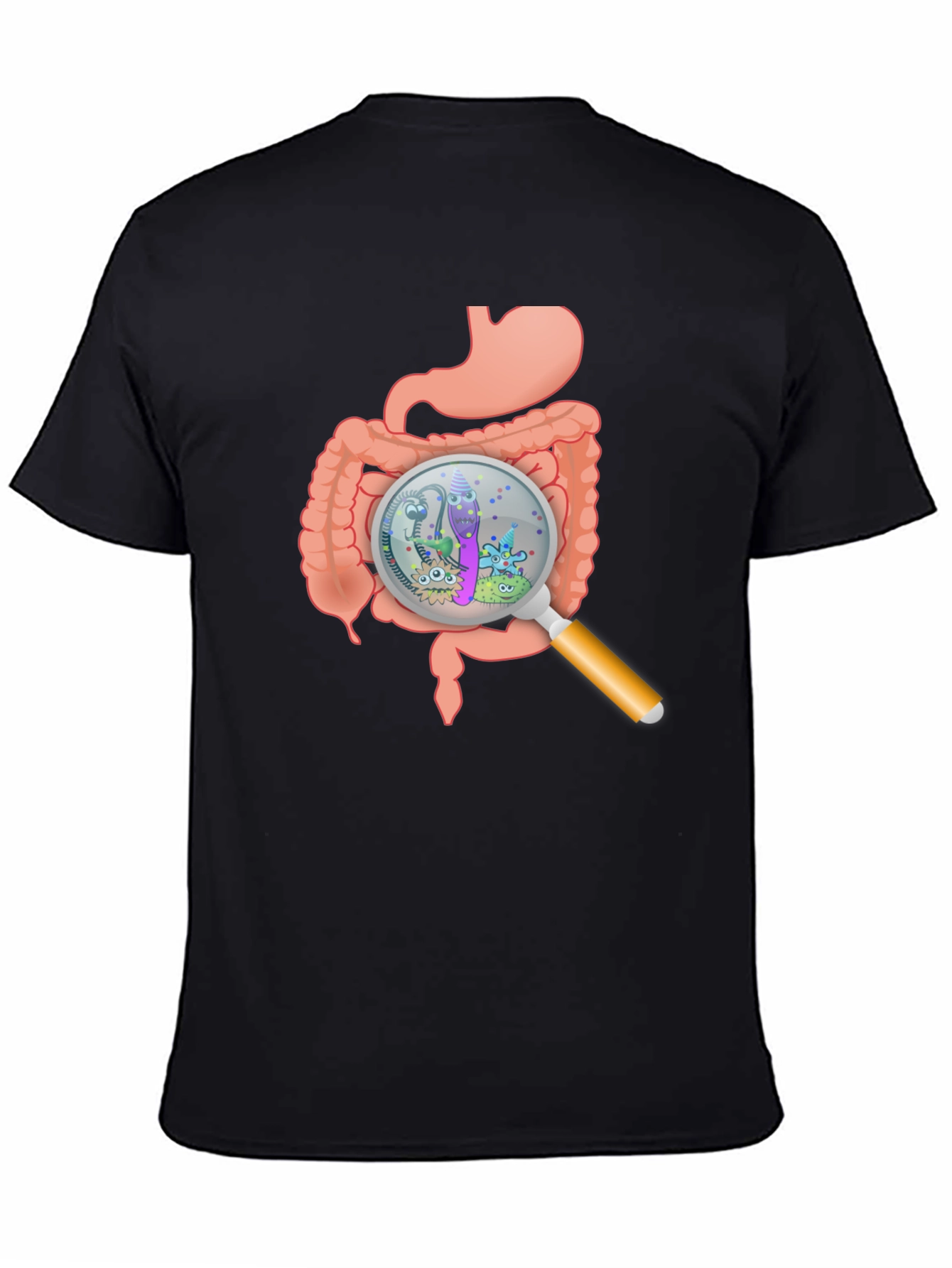 Black Gut Bacteria Graphic T-Shirt view 4