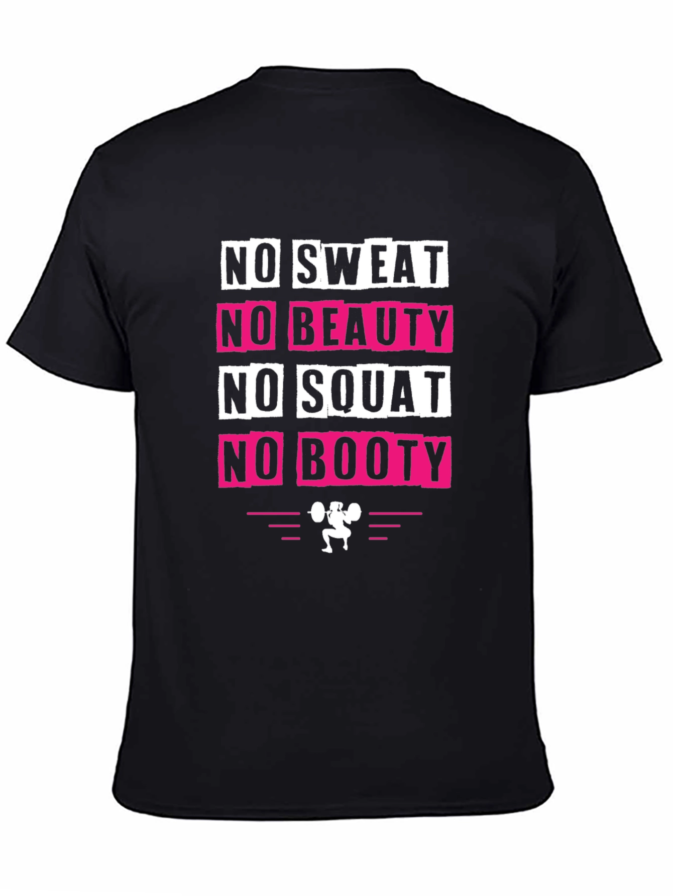 Black No Sweat No Booty Graphic Tee view 4