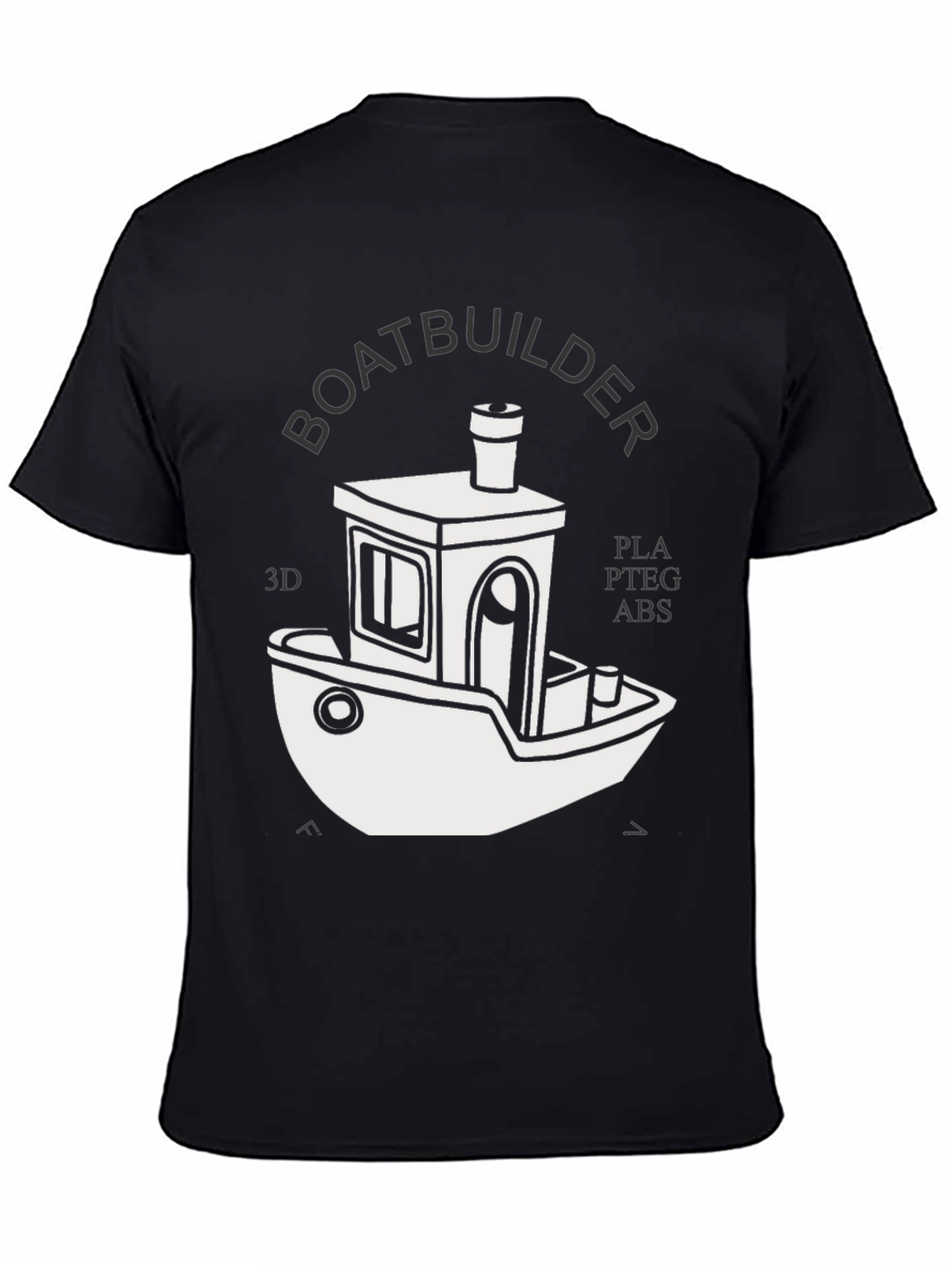 Black Boatbuilder 3D Printing T-Shirt - Black view 4