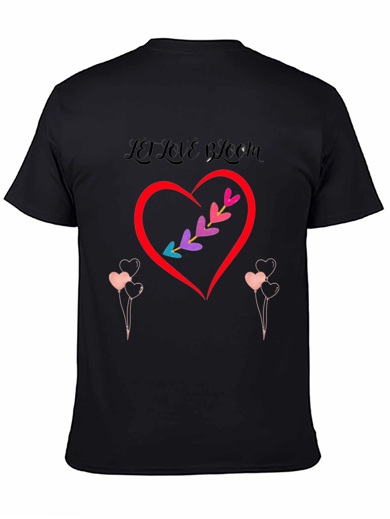 Black Love Bloom Black Graphic T-Shirt view 4