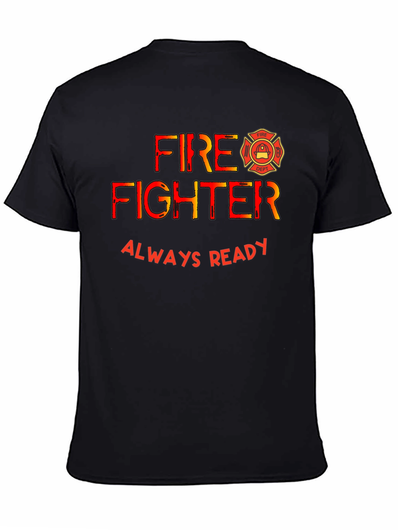 Black Firefighter Always Ready Black T-Shirt view 4