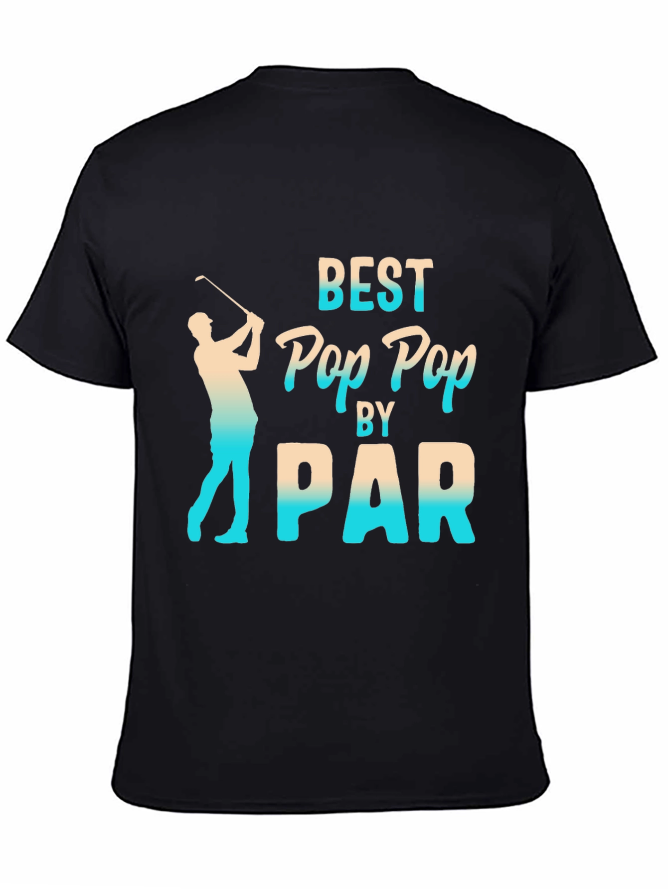 Black Best Pop Pop by Par T-Shirt - Golf Lover Gift view 4
