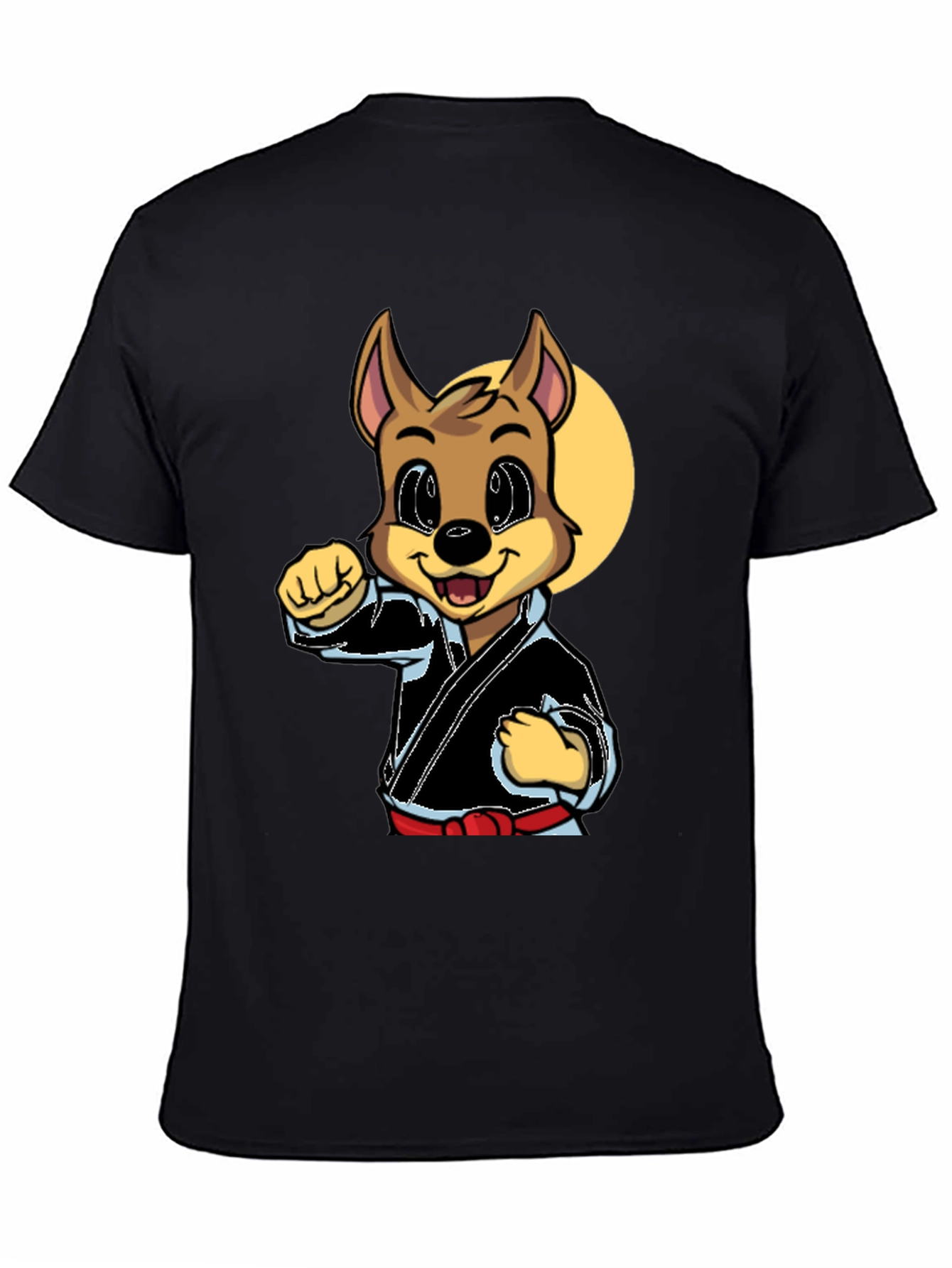Black Karate Dog Graphic Tee - Black Martial Arts Shirt view 4