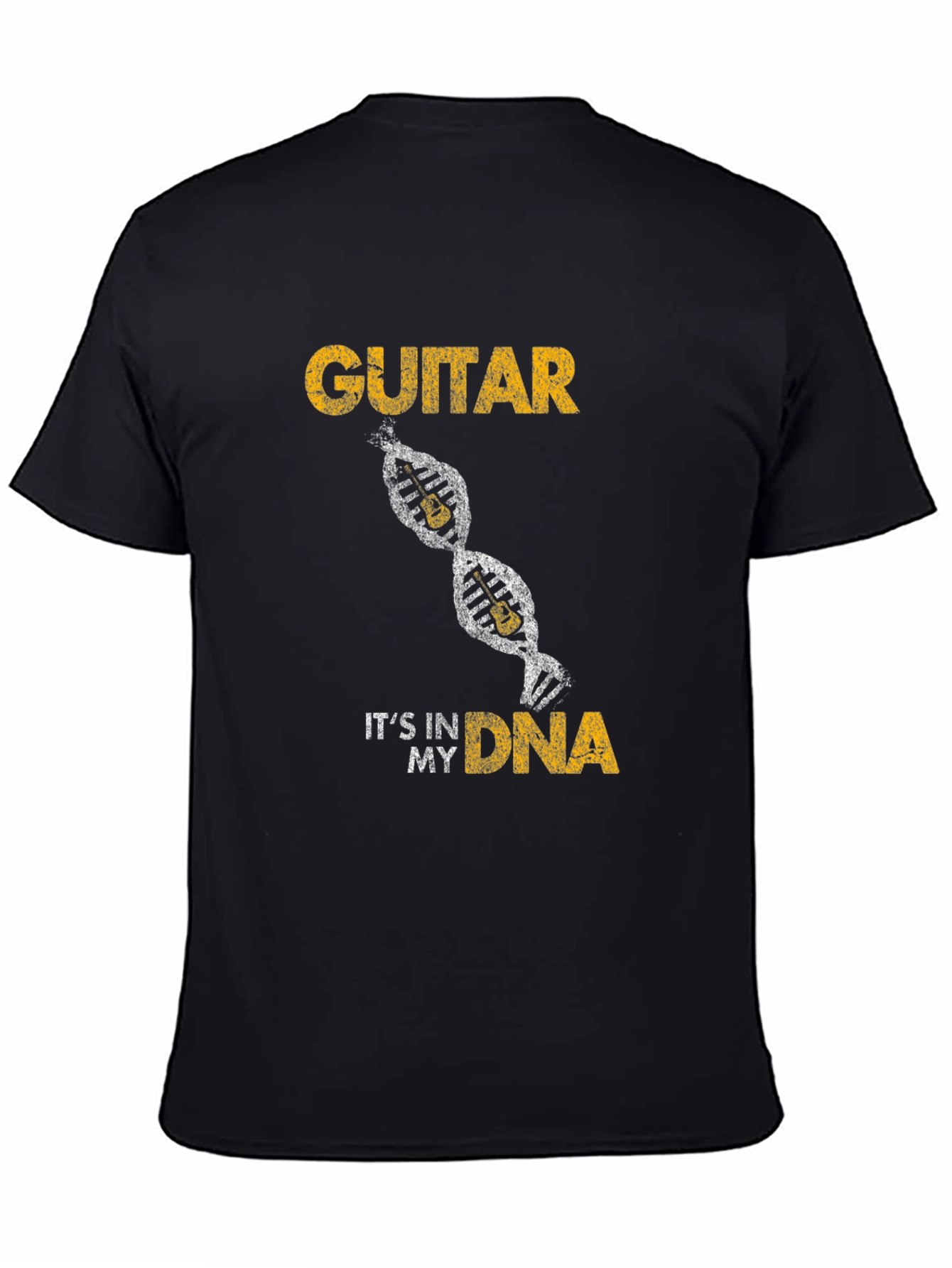 Black Guitar DNA Black T-Shirt Musician Gift view 4