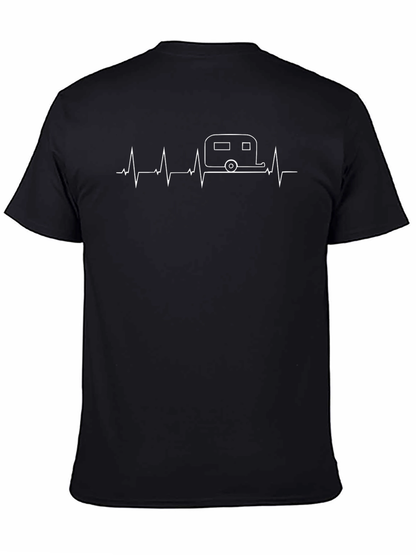 Black Camper Heartbeat T-Shirt - RV Life Camping Tee view 4