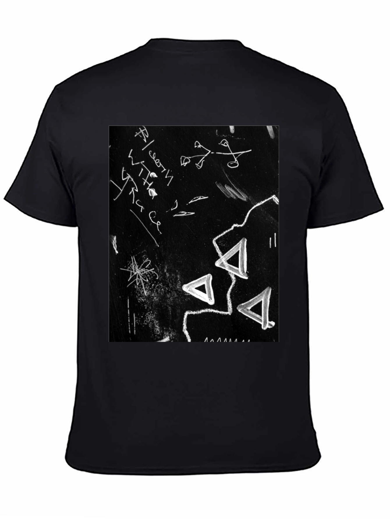 Black Abstract Black Graphic Tee view 4