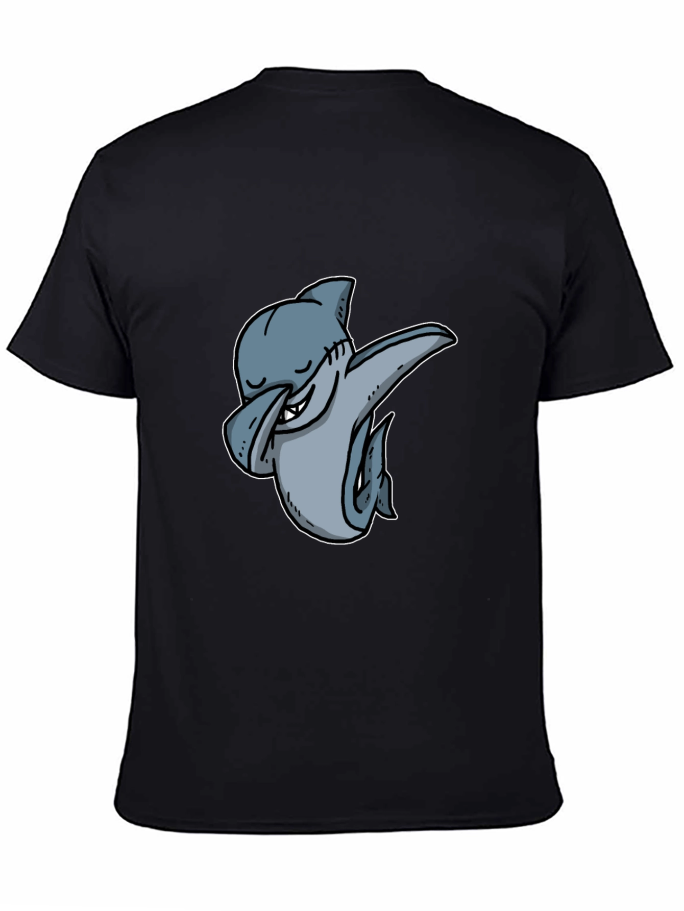 Black Dabbing Shark Graphic Tee - Cool & Trendy view 4