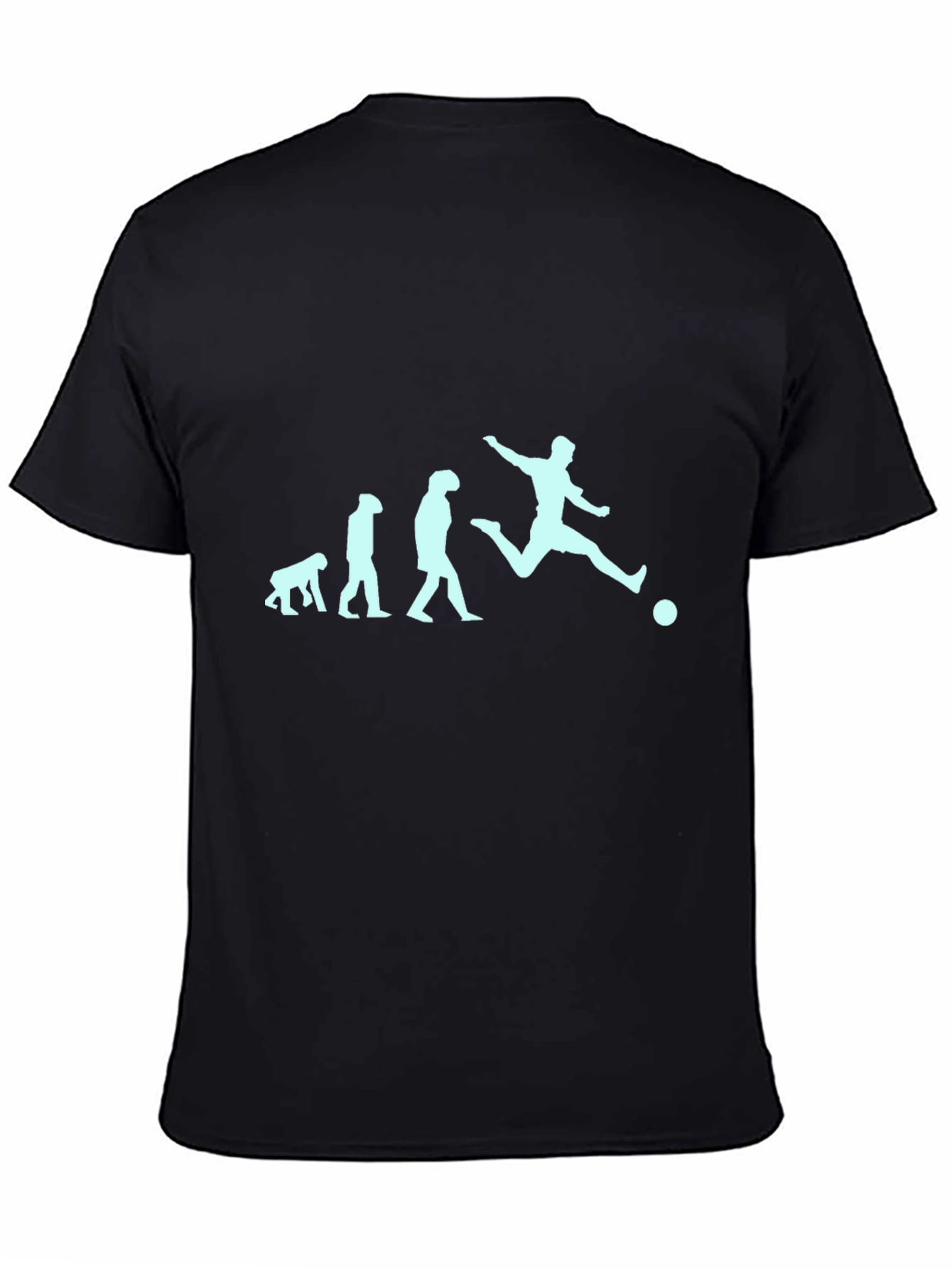 Black Soccer Evolution T-Shirt - Funny Graphic Tee view 4