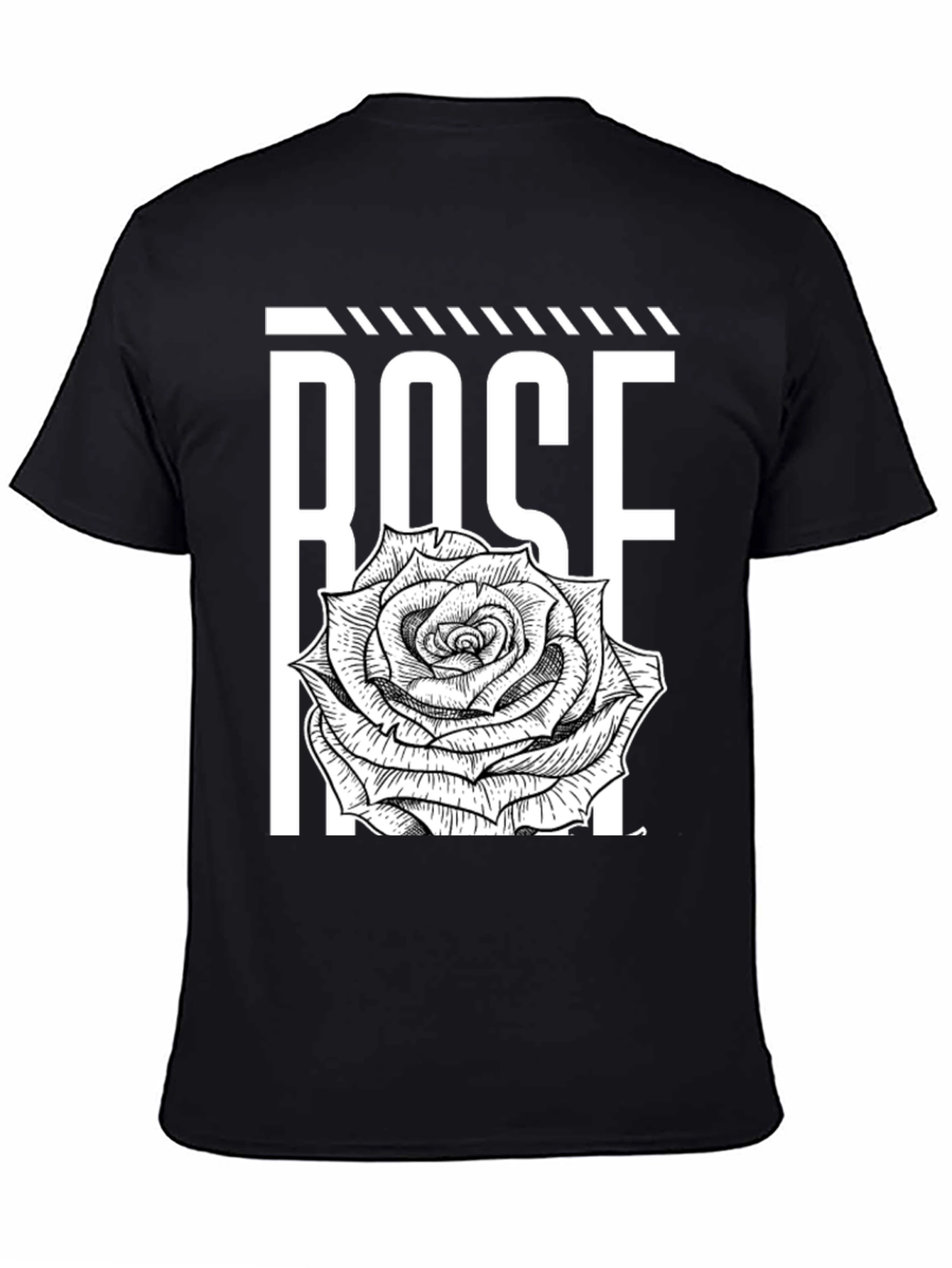 Black Rose Graphic Tee - Bold Floral Print view 4