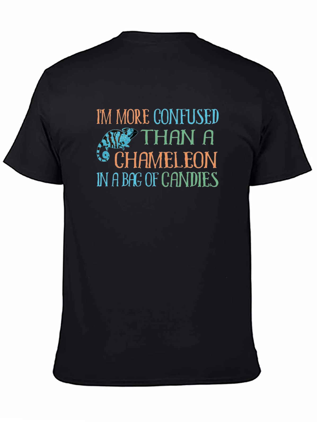 Black Confused Chameleon Graphic Tee view 4