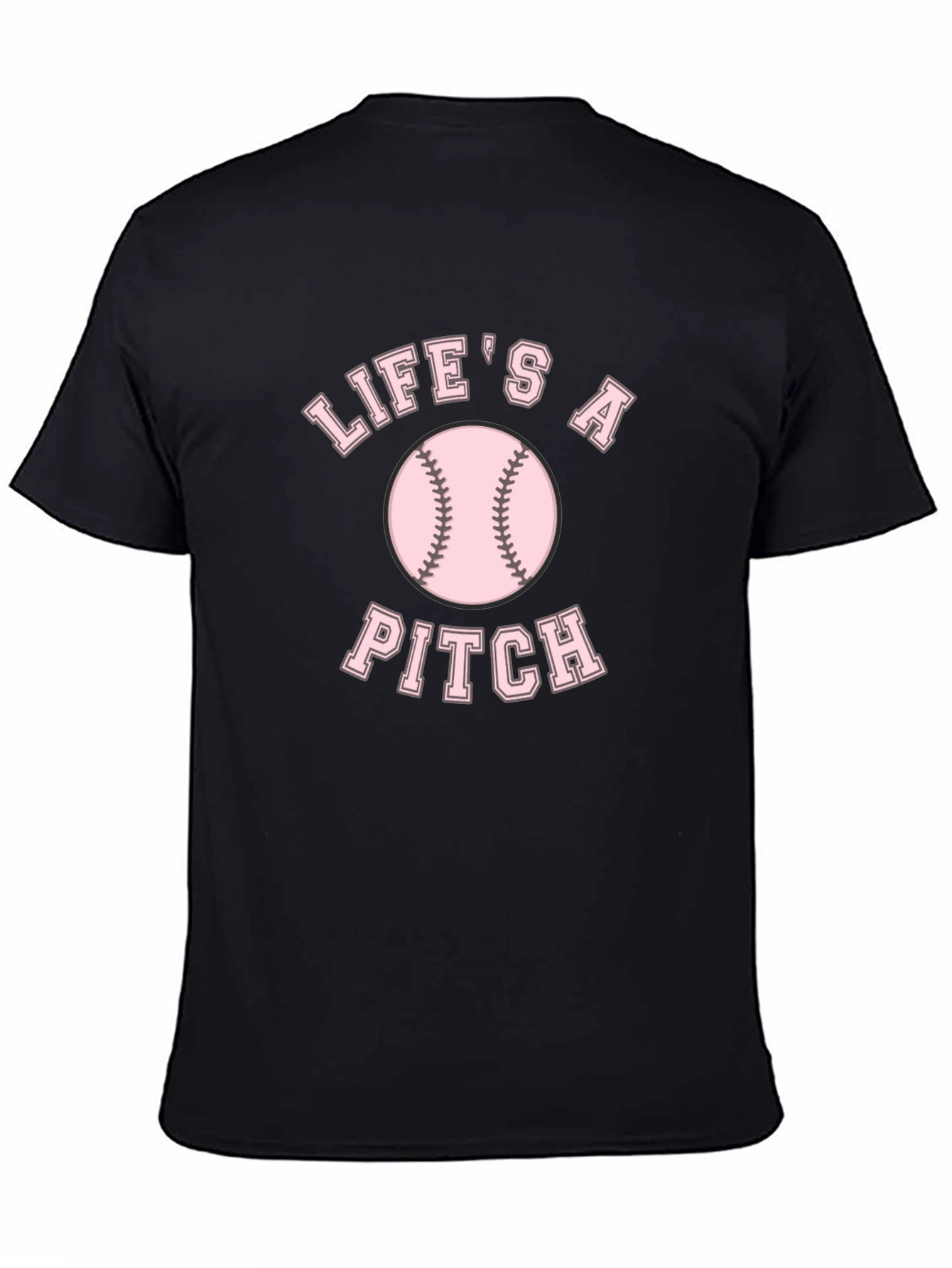 Black Life's a Pitch Baseball Graphic T-Shirt view 4
