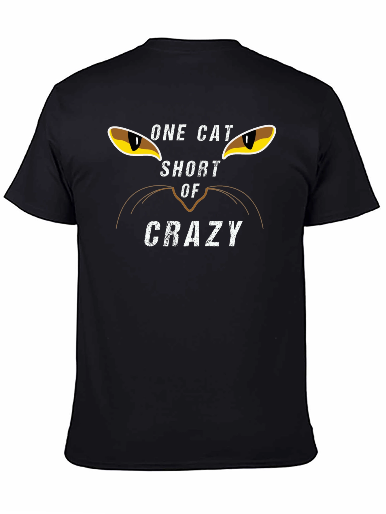 Black One Cat Short of Crazy Graphic Tee view 4