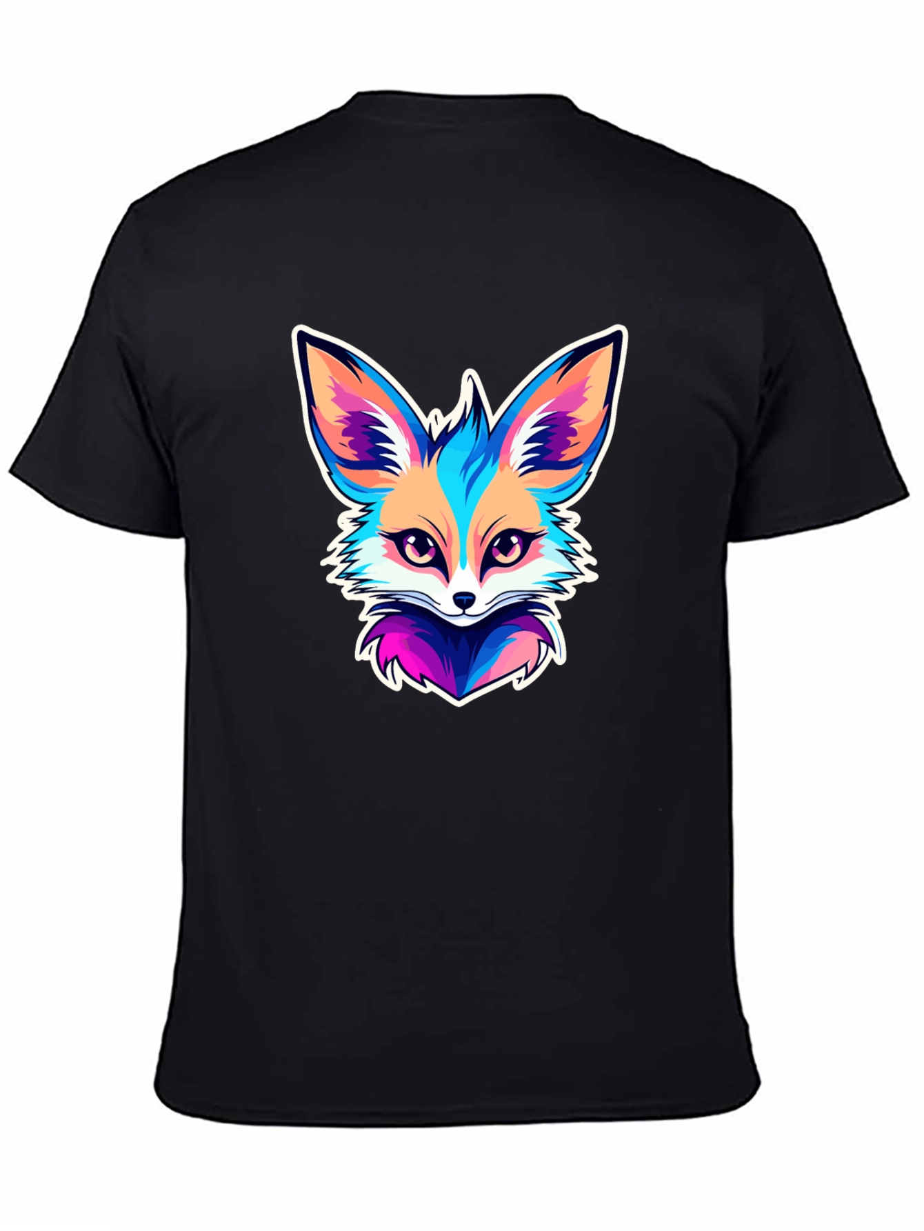 Black Vivid Fox Graphic T-Shirt - Stylish & Unique view 4