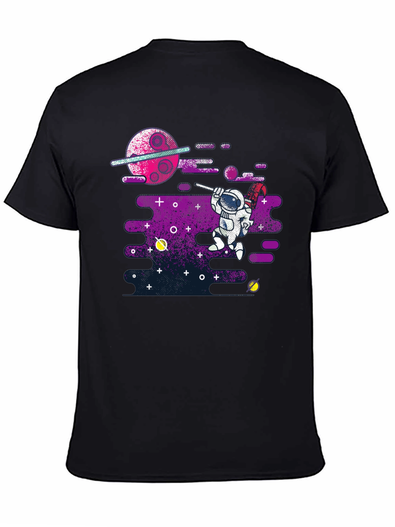 Black Astronaut Space Painter Graphic Tee view 4