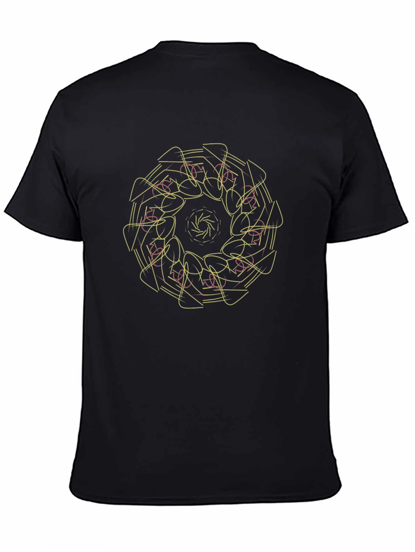 Black Abstract Geometric Graphic Print T-Shirt view 4
