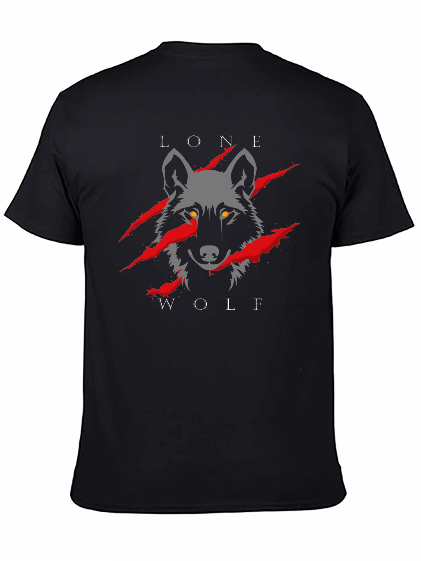 Black Lone Wolf Graphic Tee - Black view 4