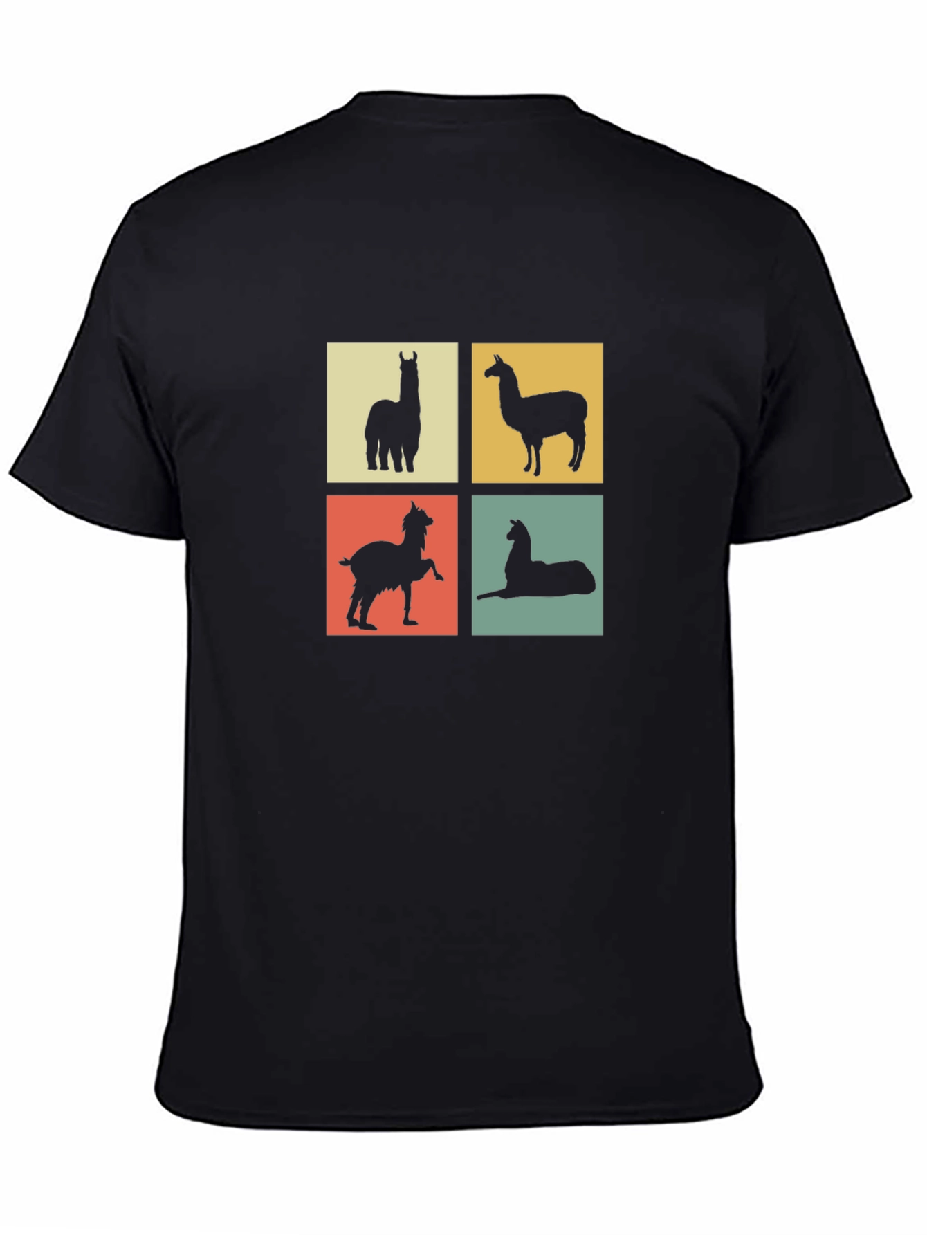 Black Llama Silhouette T-Shirt - Quirky Animal Tee view 4