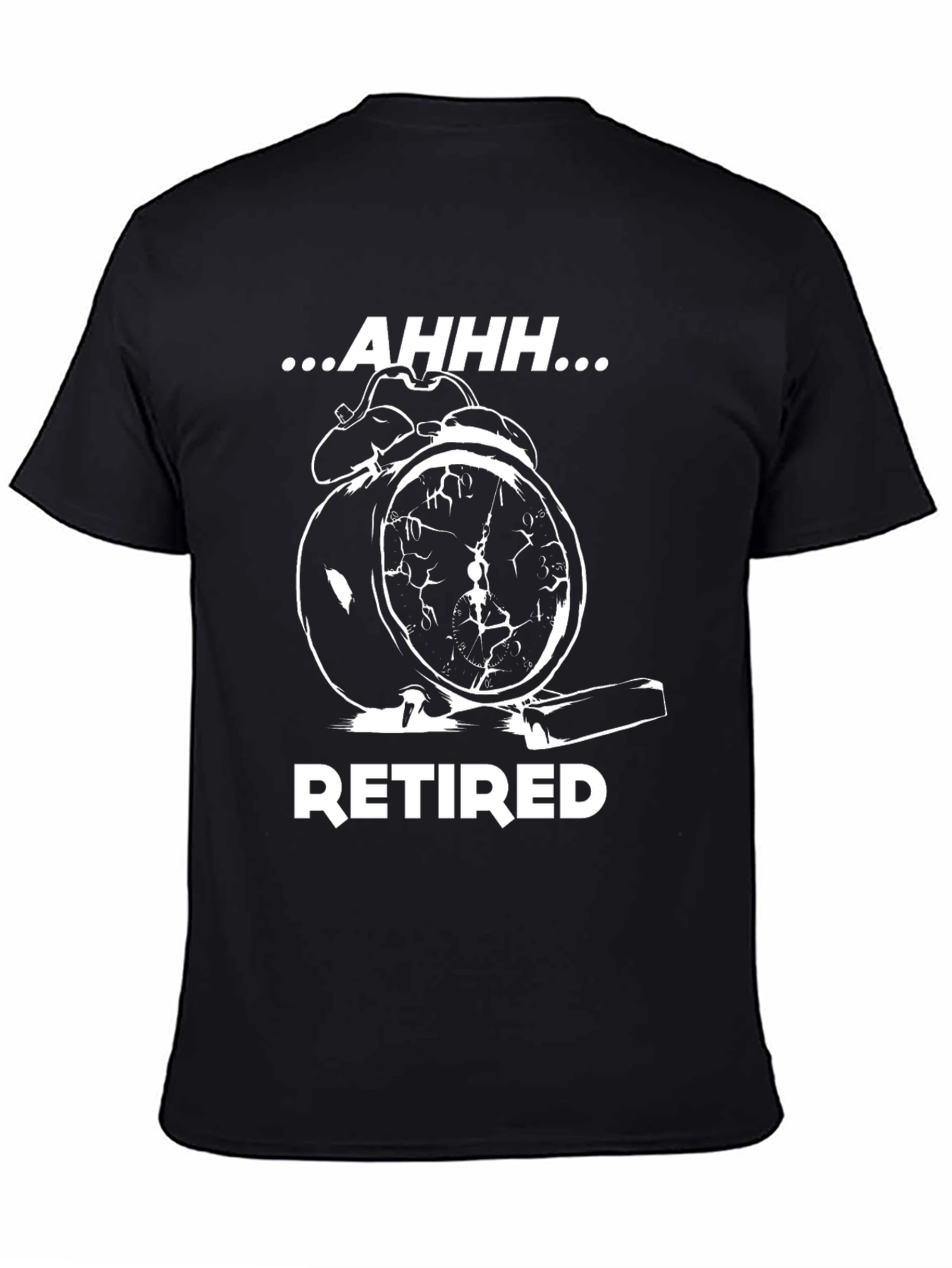 Black Retired Alarm Clock T-Shirt view 4