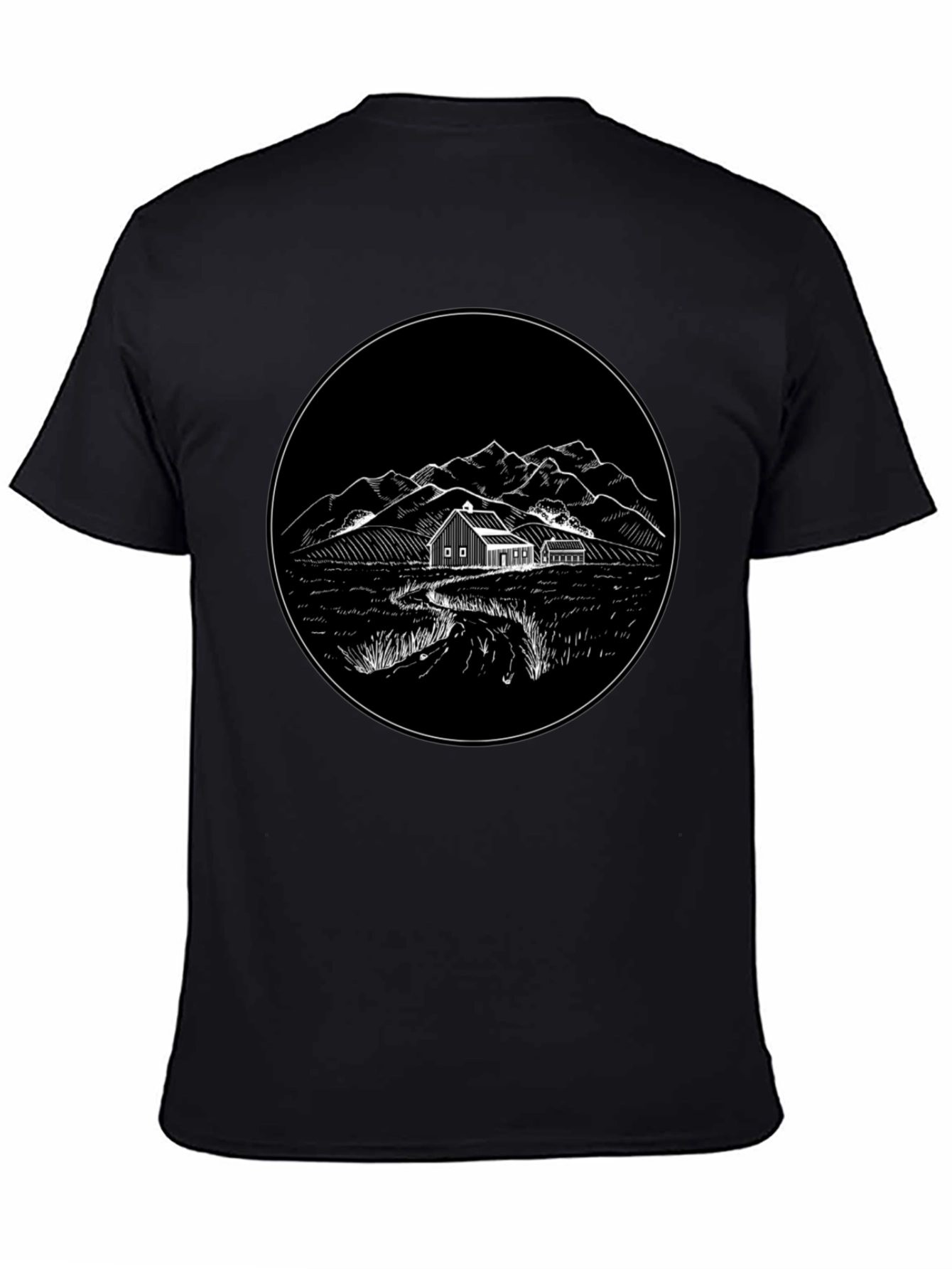 Black Rustic Homestead Graphic Tee - Classic Black Cotton view 4