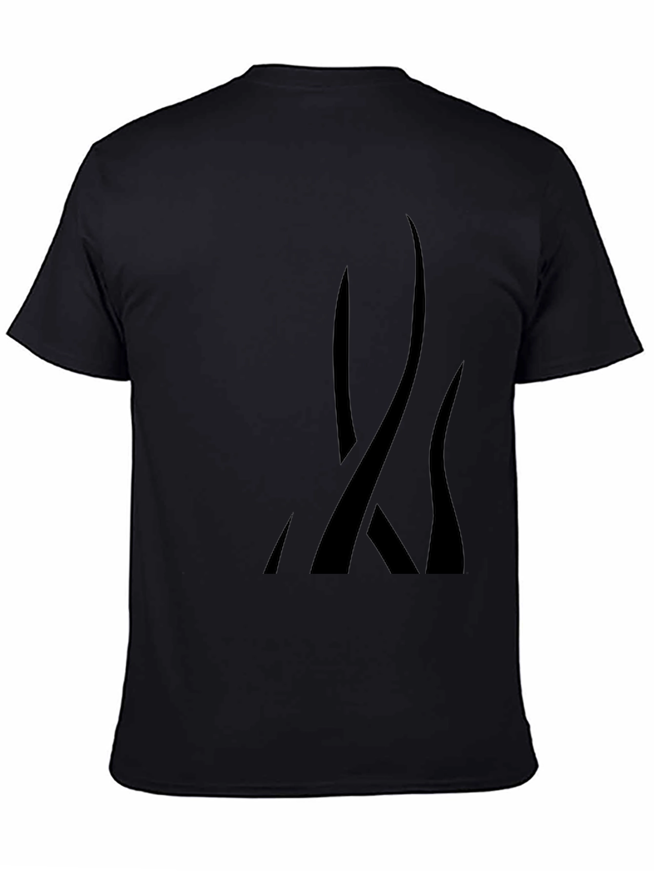 Black Modern Abstract Graphic Black T-Shirt view 4