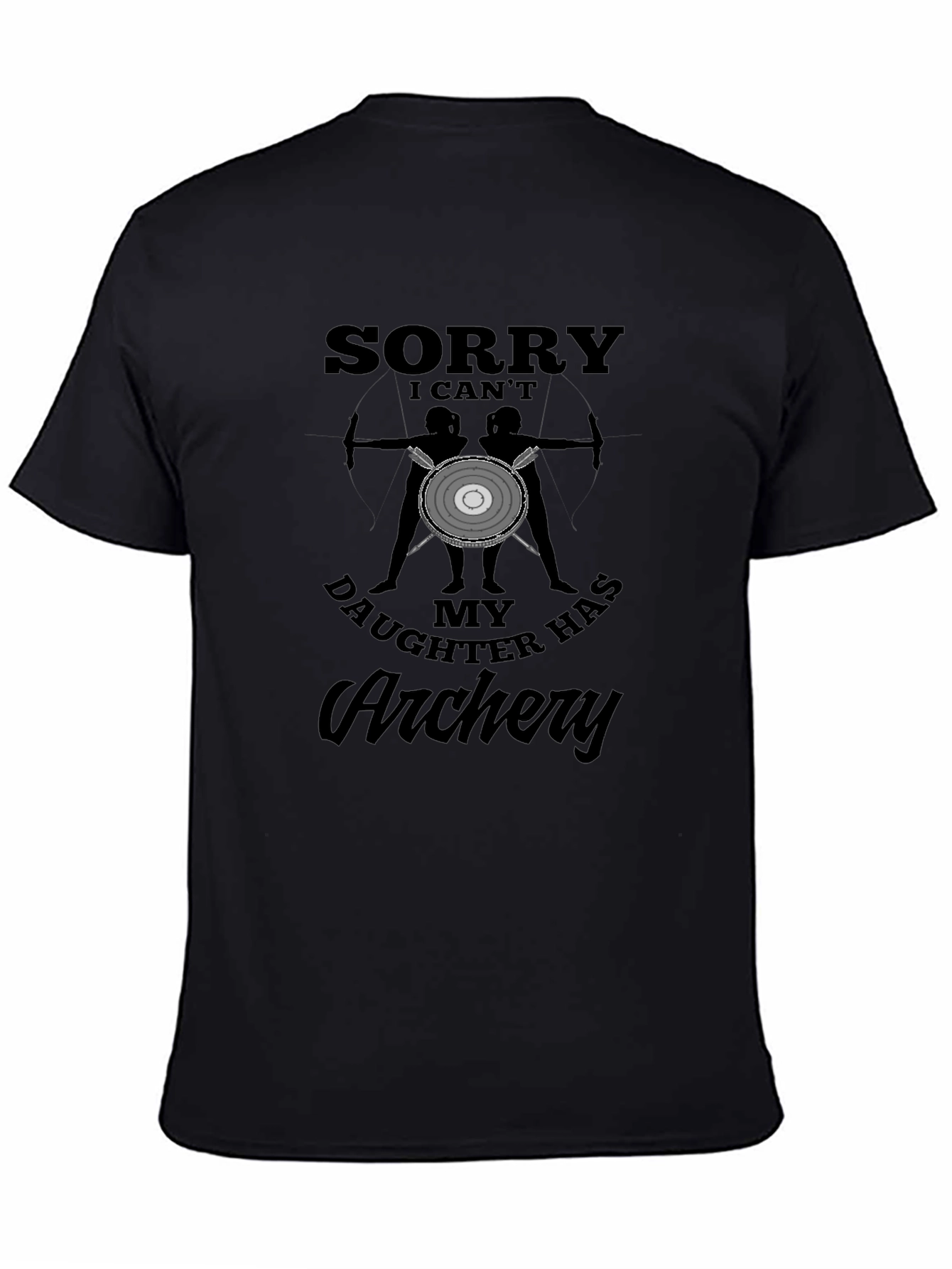 Black Archery Dad T-Shirt - My Daughter Has Archery! view 4