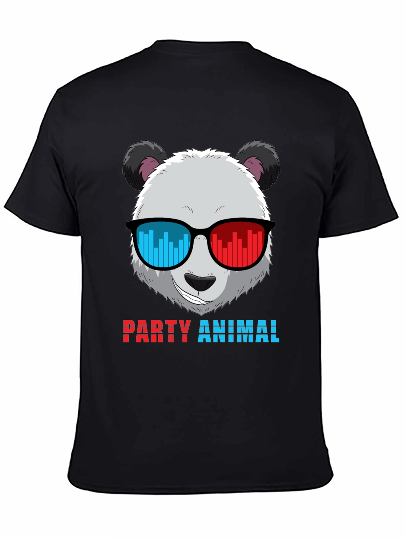 Black Party Animal Panda T-Shirt - Novelty Graphic Tee view 4