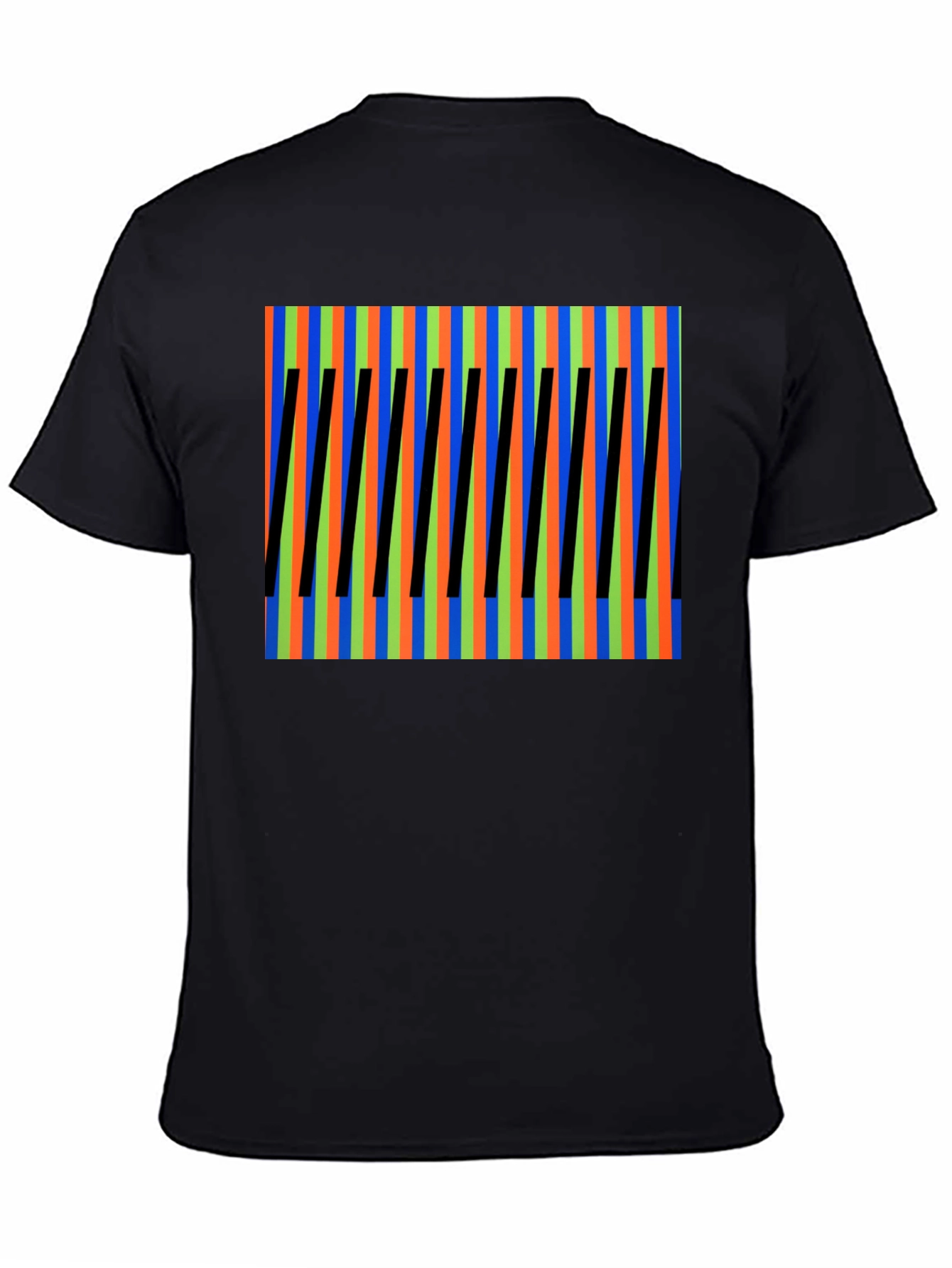 Black Abstract Pattern Tee - Bold Colors, Unique Design view 4