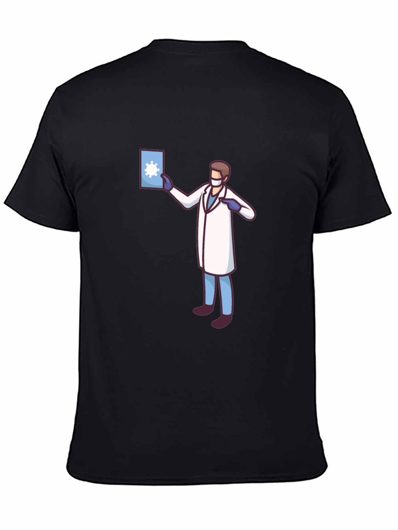 Black Doctor Graphic Black T-Shirt - Novelty COVID Design view 4