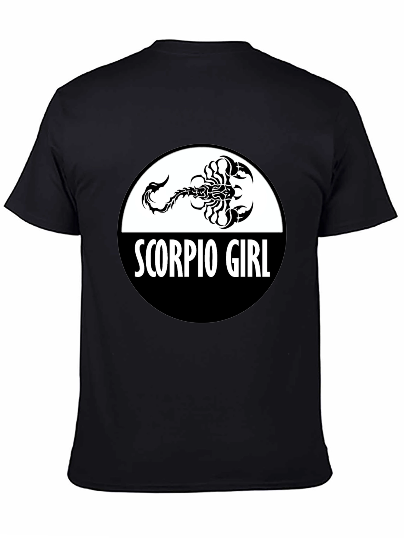 Black Scorpio Girl Zodiac Sign T-Shirt - Black view 4