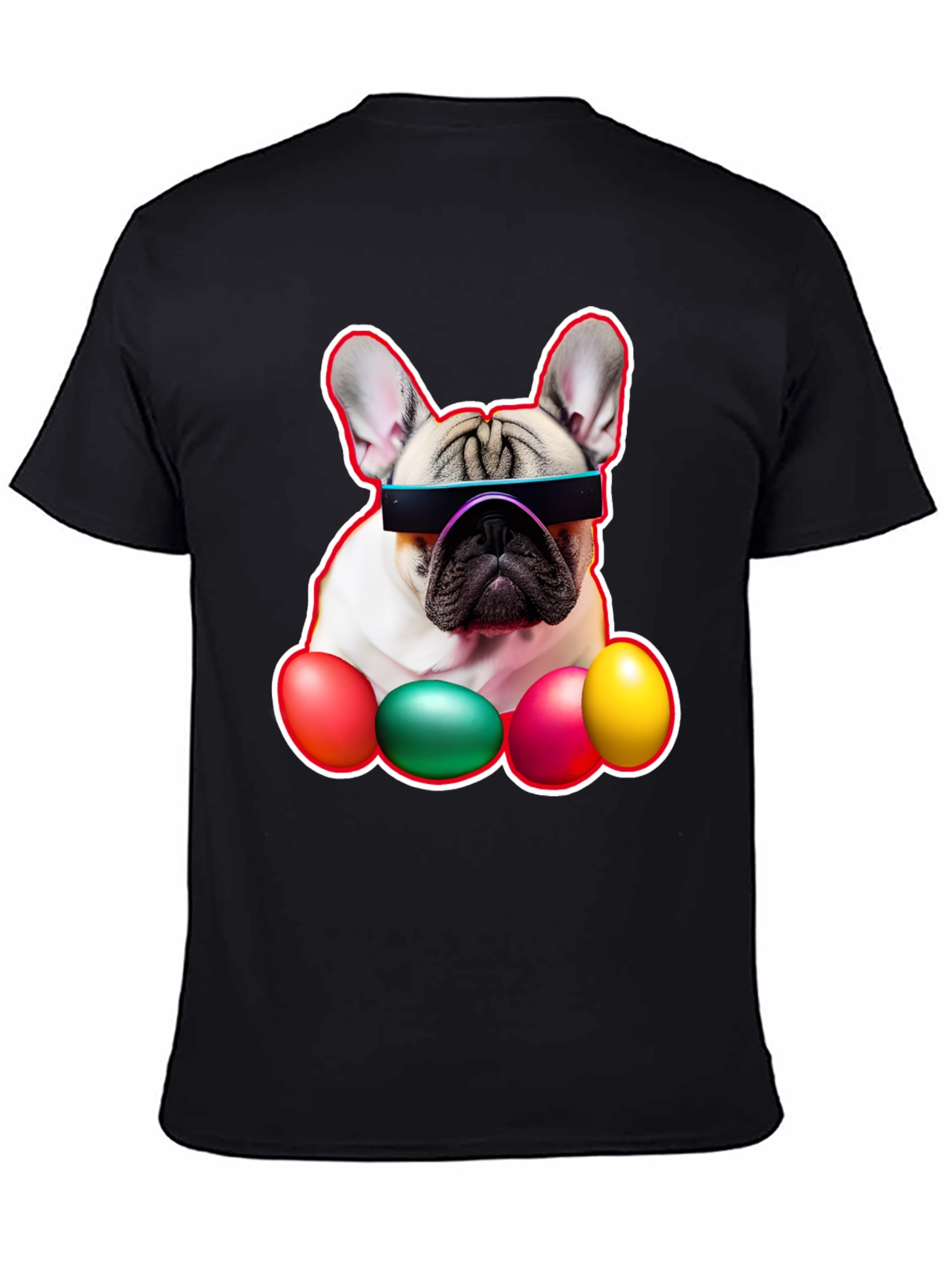 Camiseta Bulldog Francés con Huevos de Pascua
