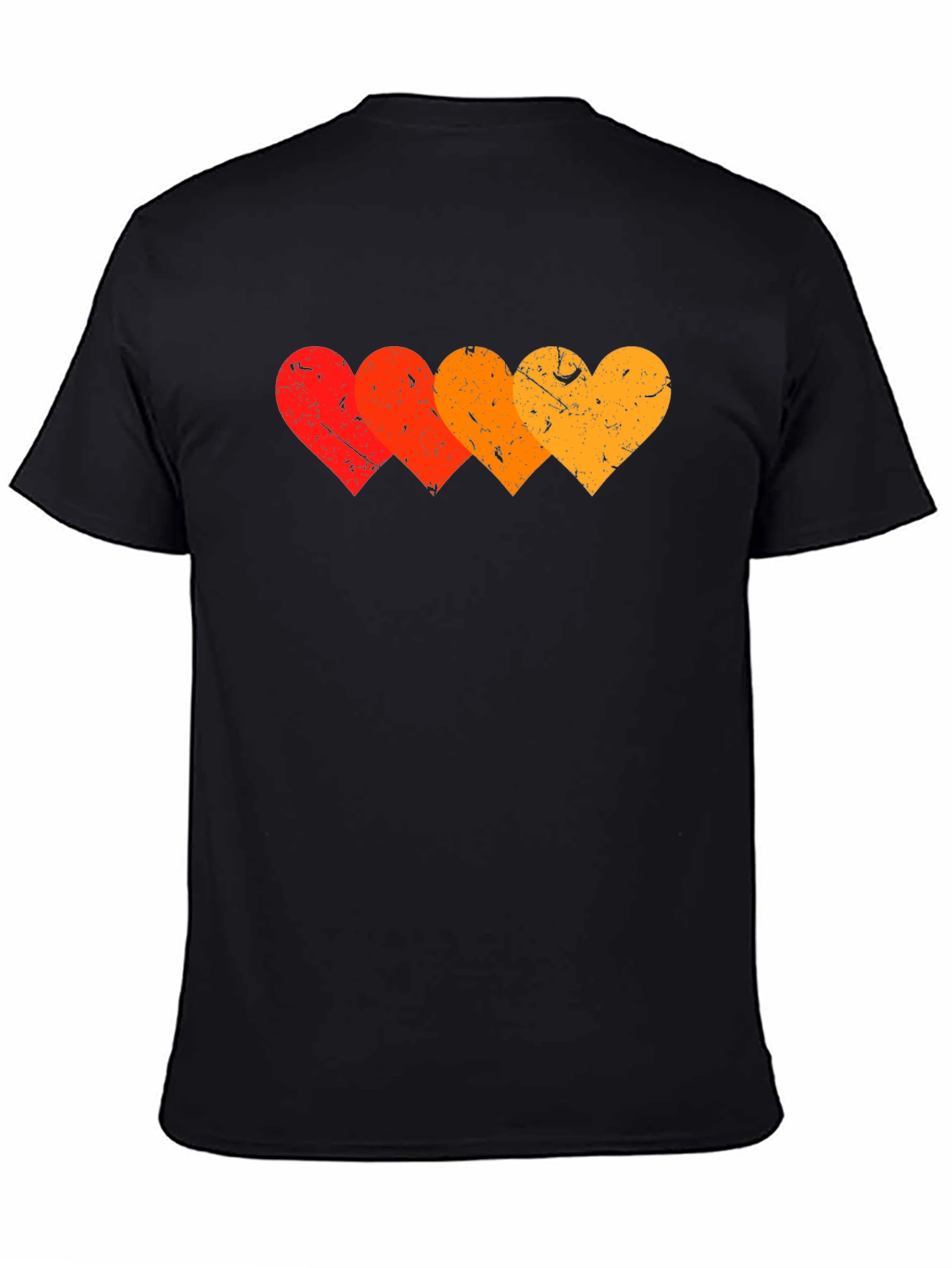 Black Retro Hearts Graphic T-Shirt - Stylish Black Tee view 4