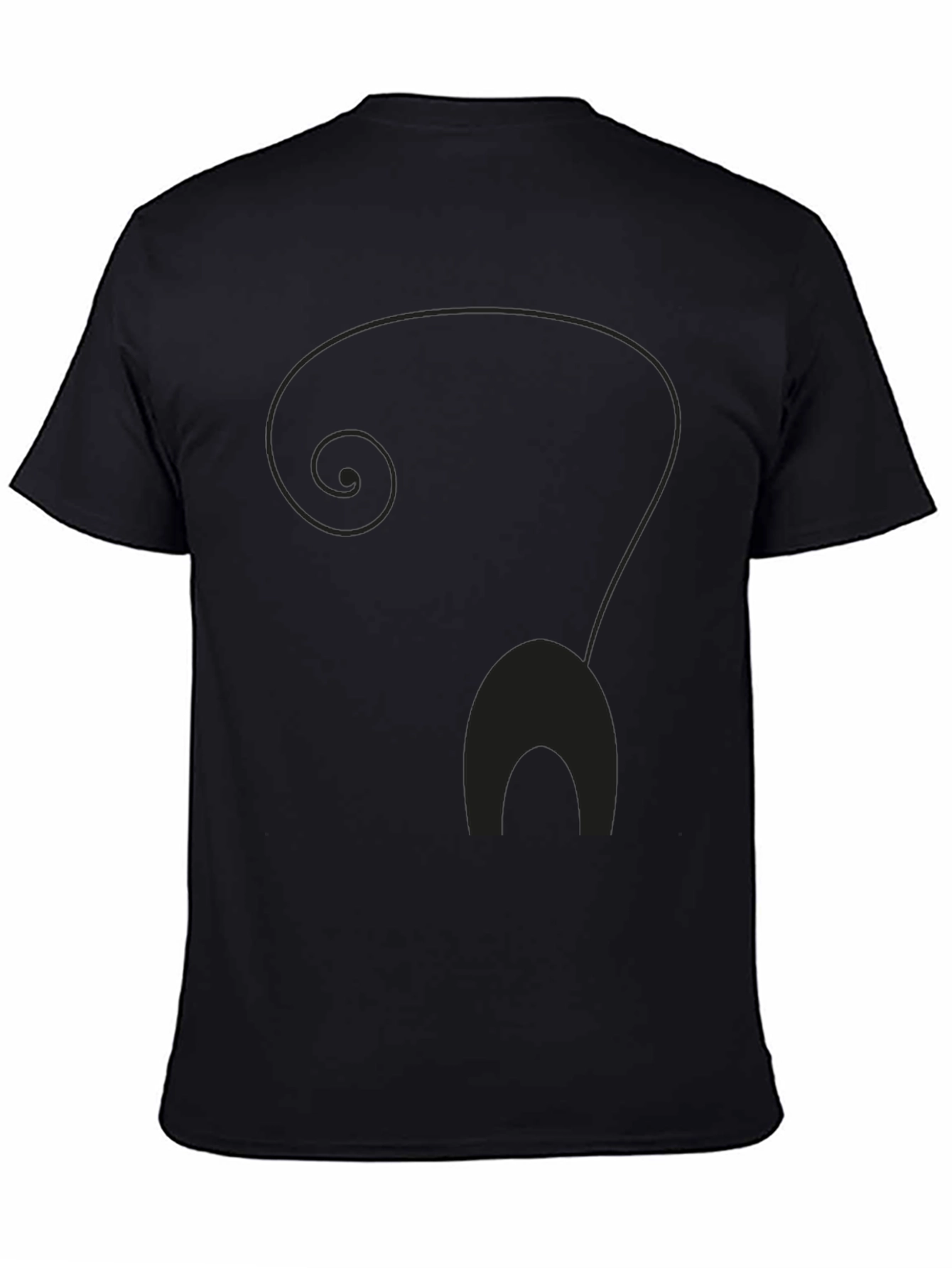 Black Men's Black Cat Silhouette Graphic T-Shirt view 4