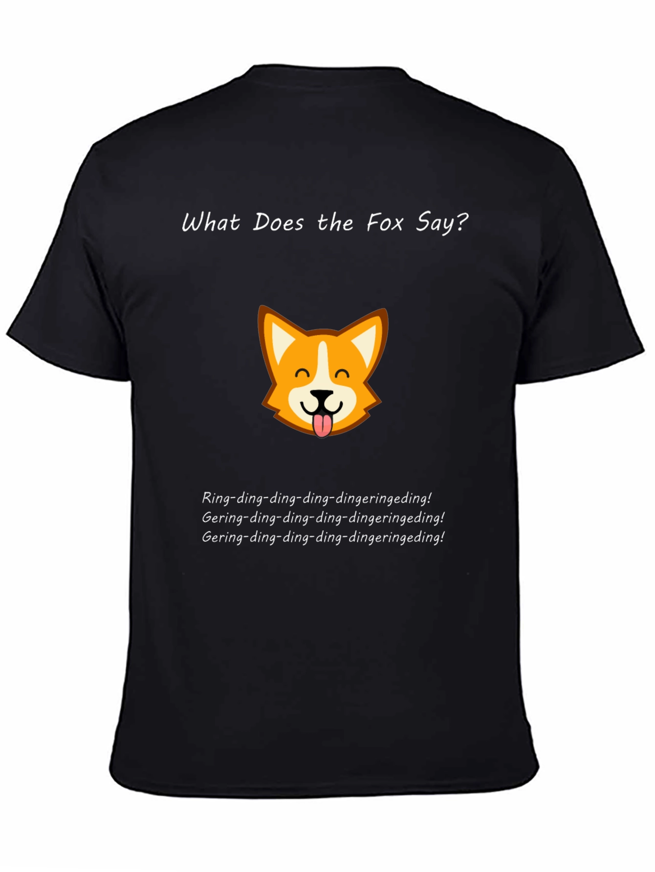 Black What Does the Fox Say Black T-Shirt view 4