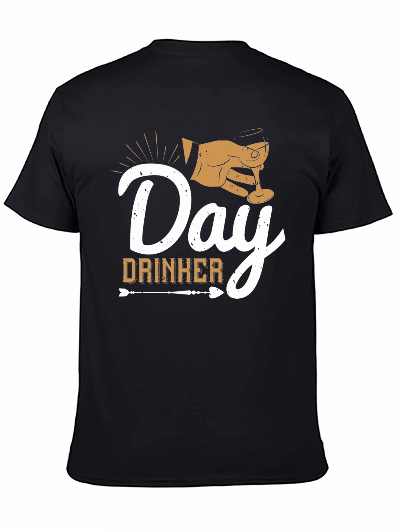 Black Day Drinker Graphic Tee - Black Casual T-Shirt view 4