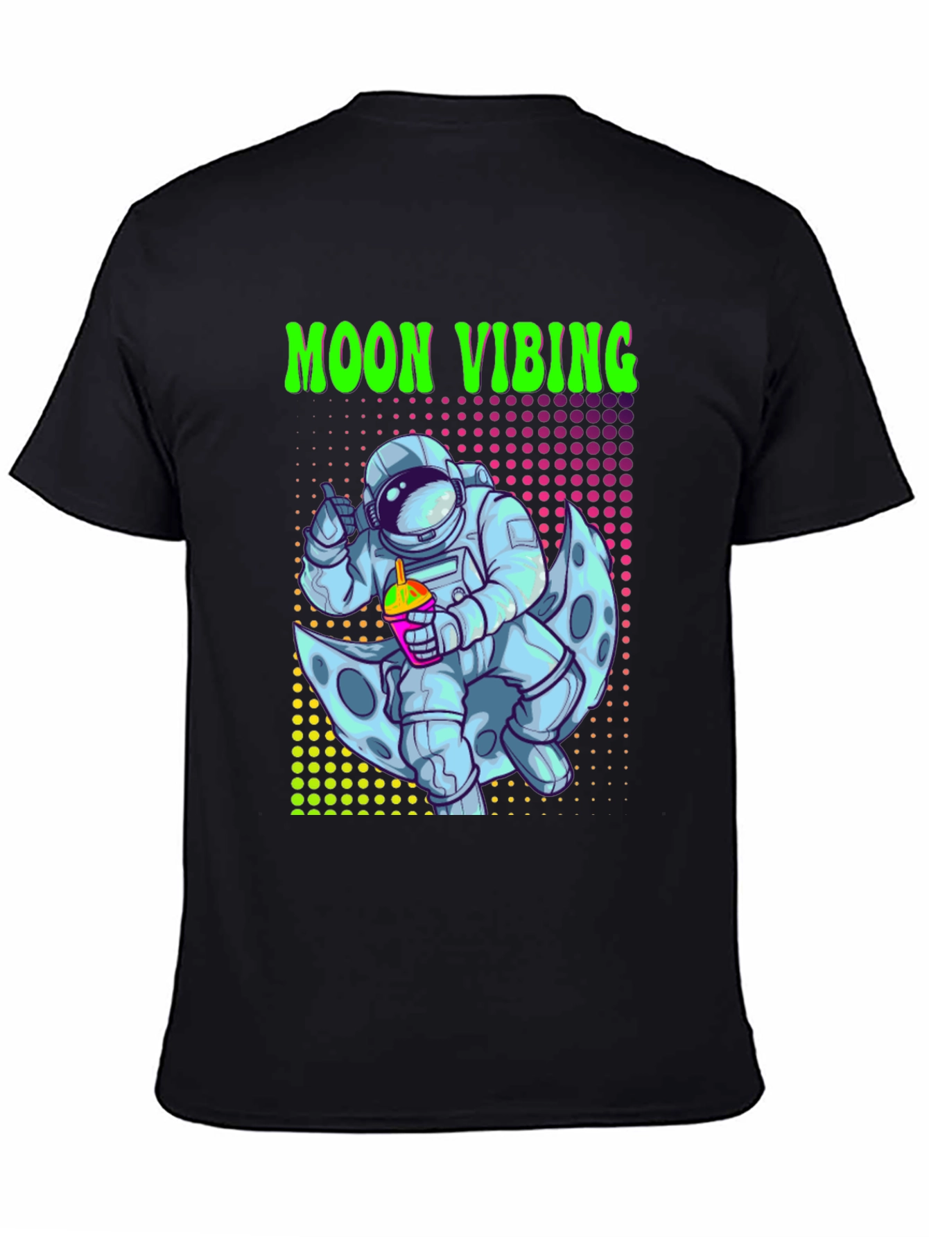 Black Moon Vibing Astronaut T-Shirt view 4