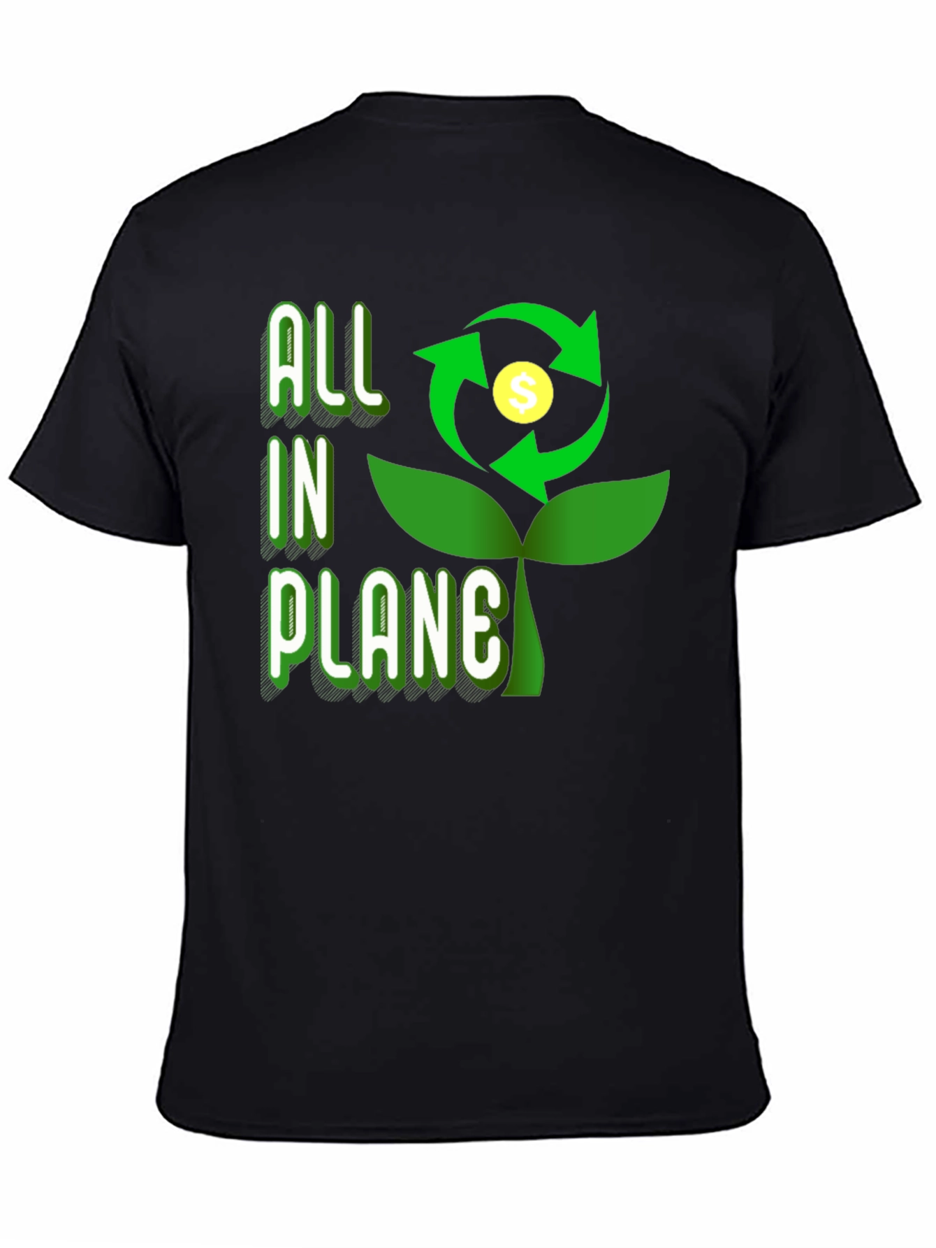 Black All In Plane Graphic Tee - Eco-Friendly Design view 4
