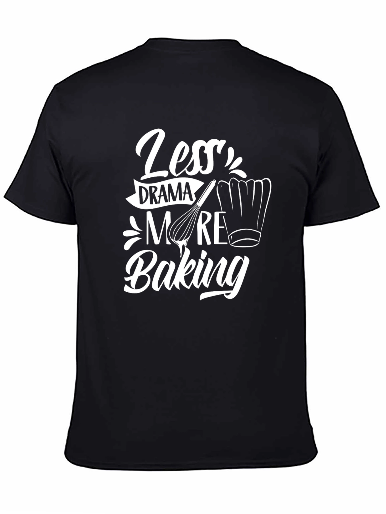Black Less Drama More Baking Graphic T-Shirt view 4