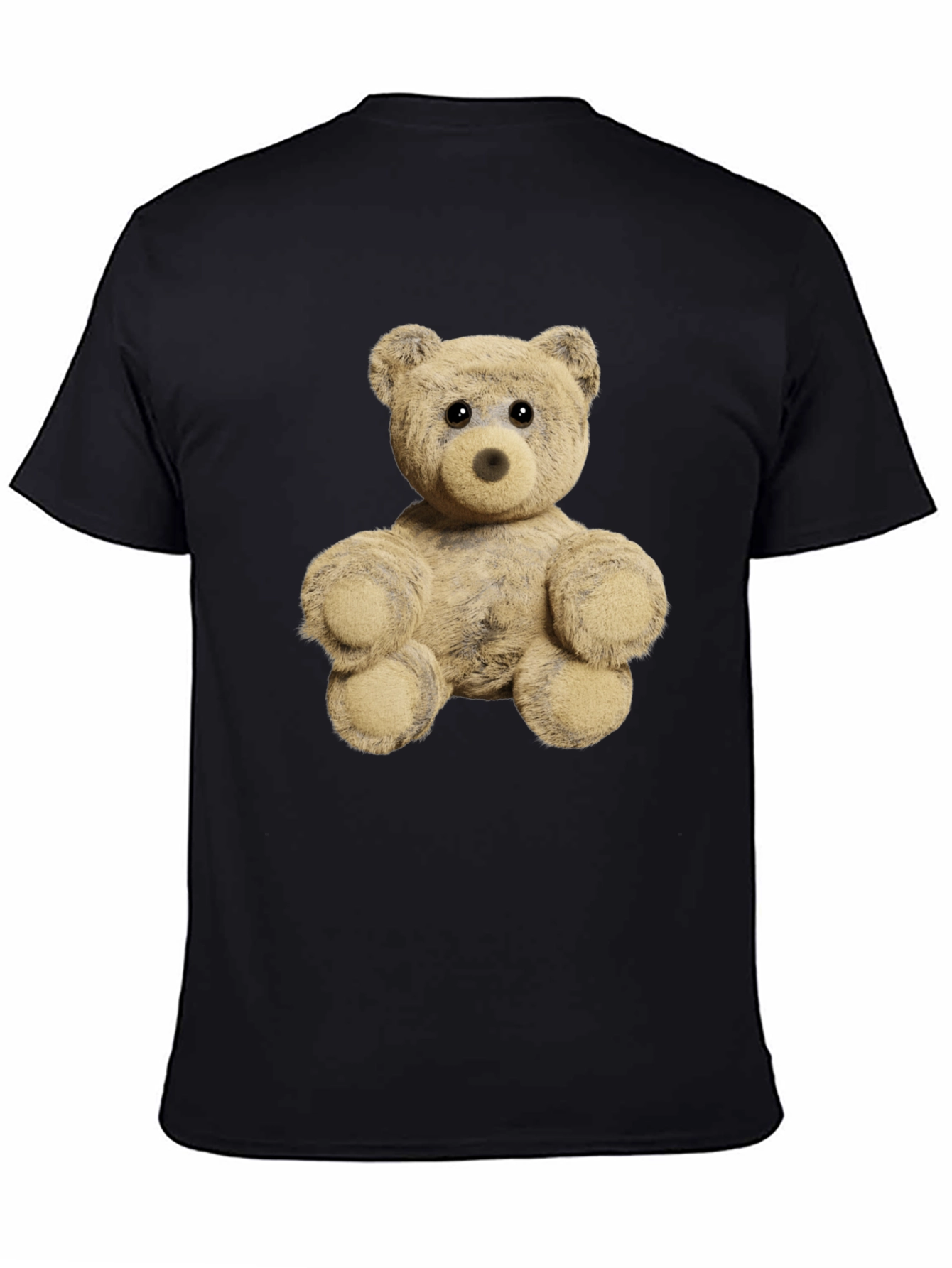 Black Teddy Bear Graphic Tee - Soft Plush Design view 4