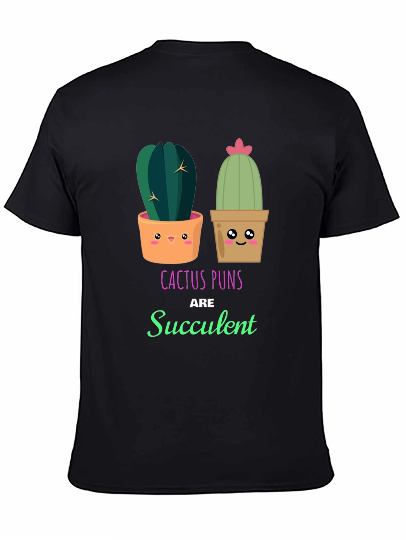 Black Cactus Pun T-Shirt - Succulent Humor view 4