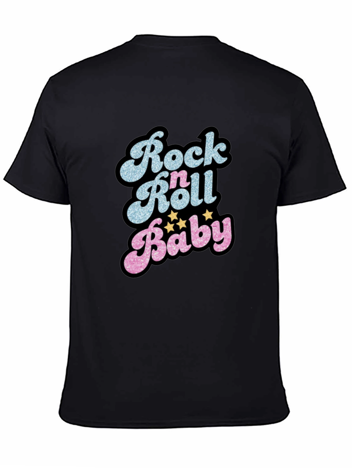 Black Rock n Roll Baby Graphic T-Shirt - Retro Style view 4