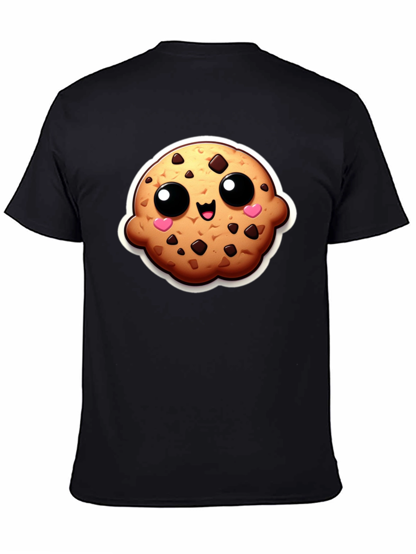Black Cute Cookie Graphic Black T-Shirt view 4