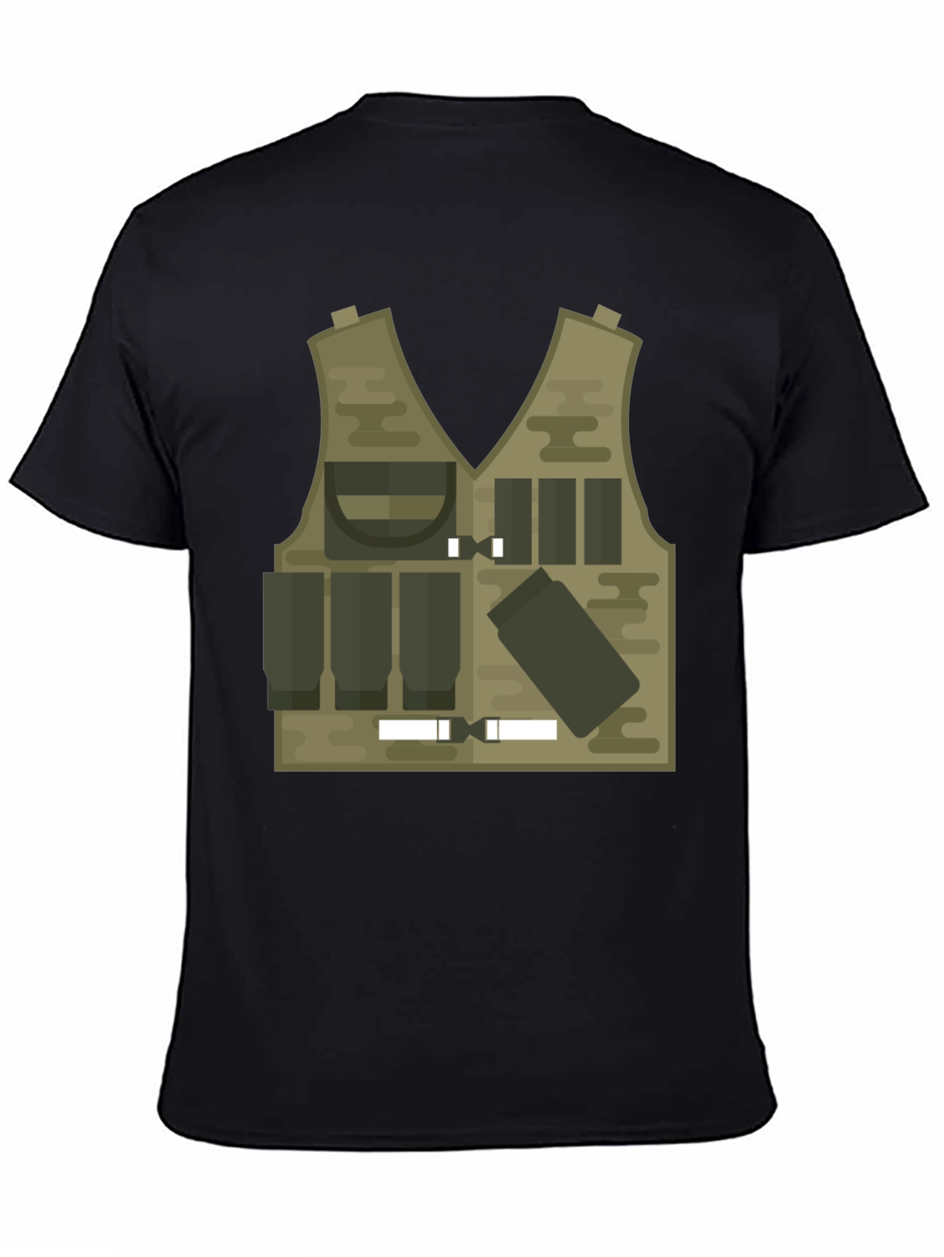 Black Tactical Vest Graphic Tee - Military Style view 4