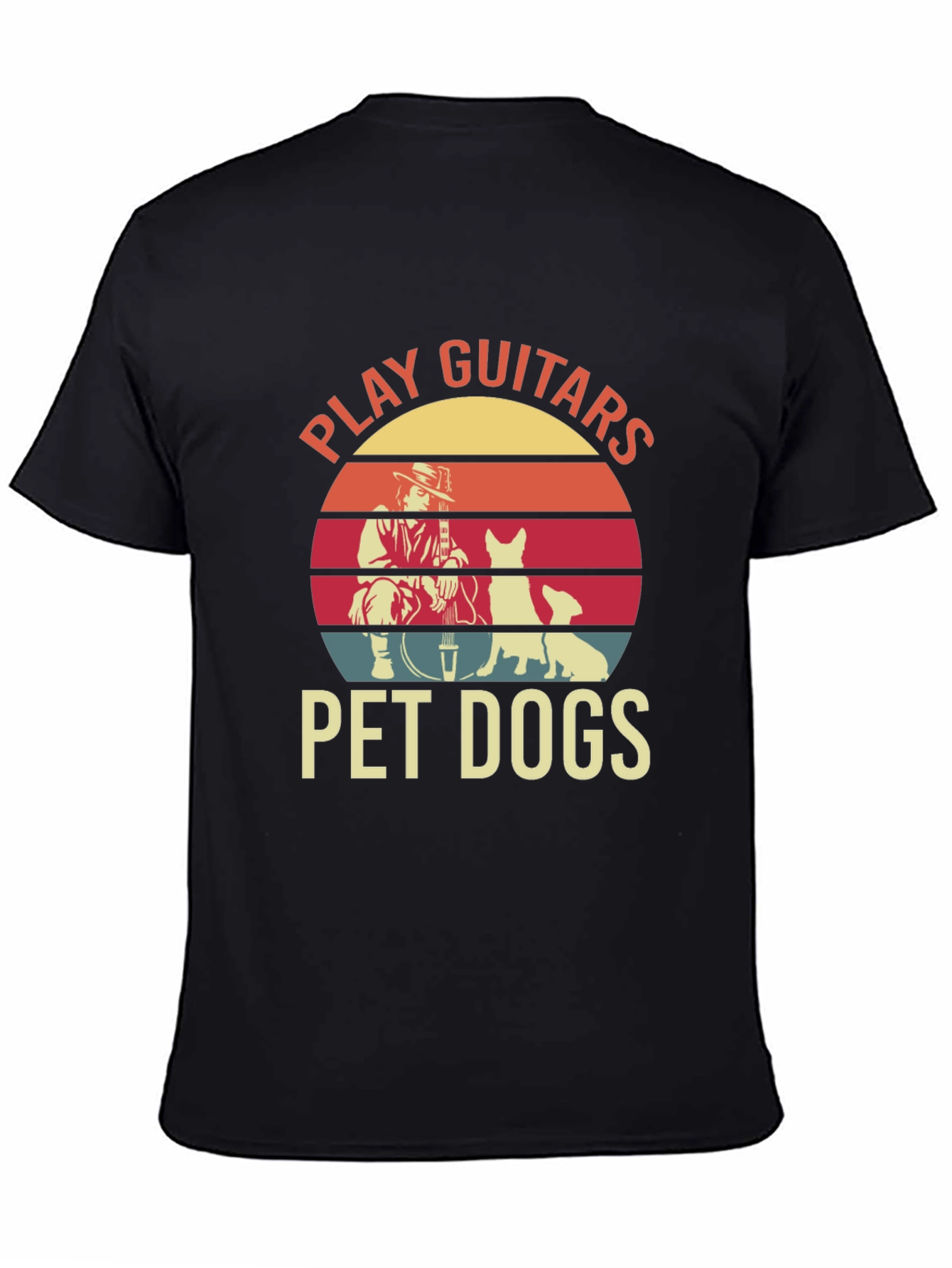 Black Play Guitars Pet Dogs Graphic Tee view 4