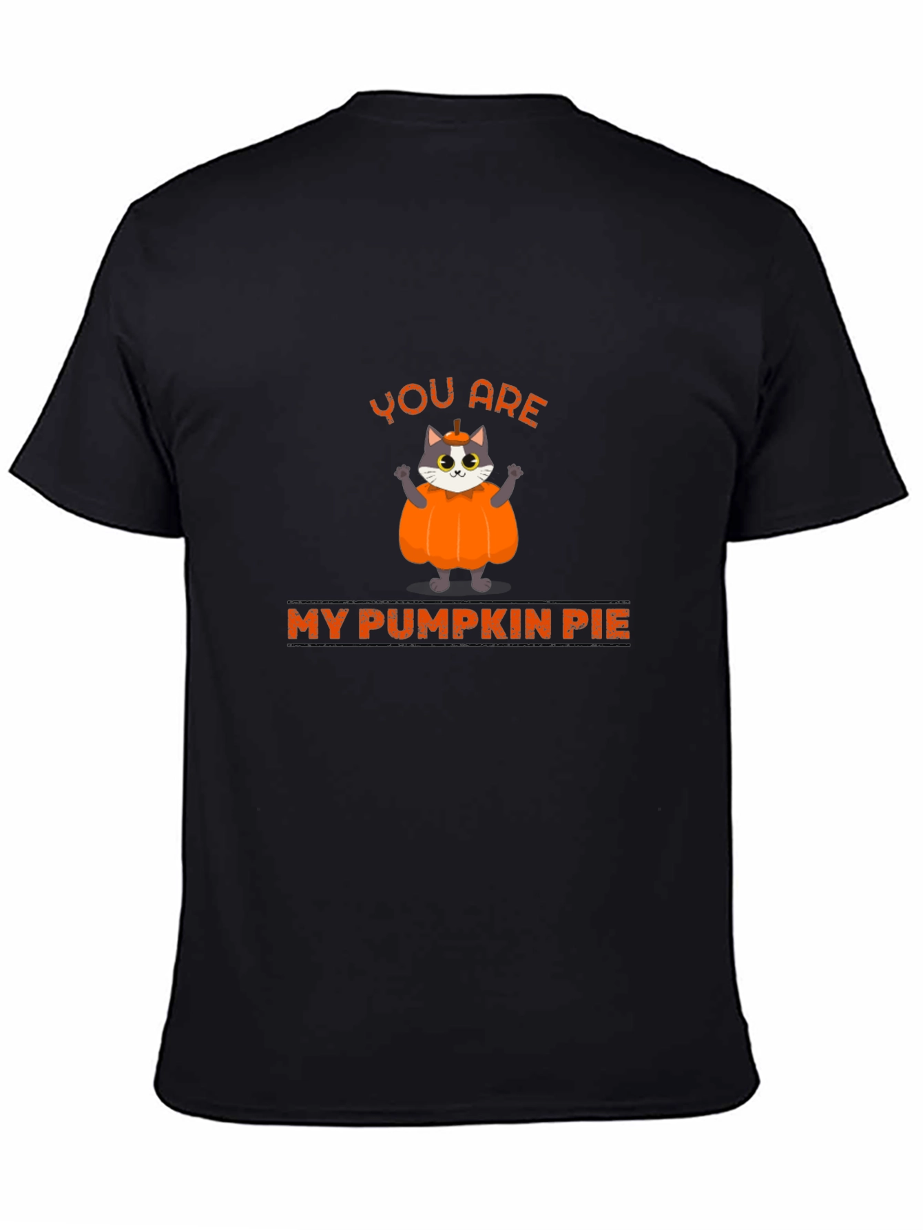 Black You are My Pumpkin Pie Cat Graphic T-Shirt view 4